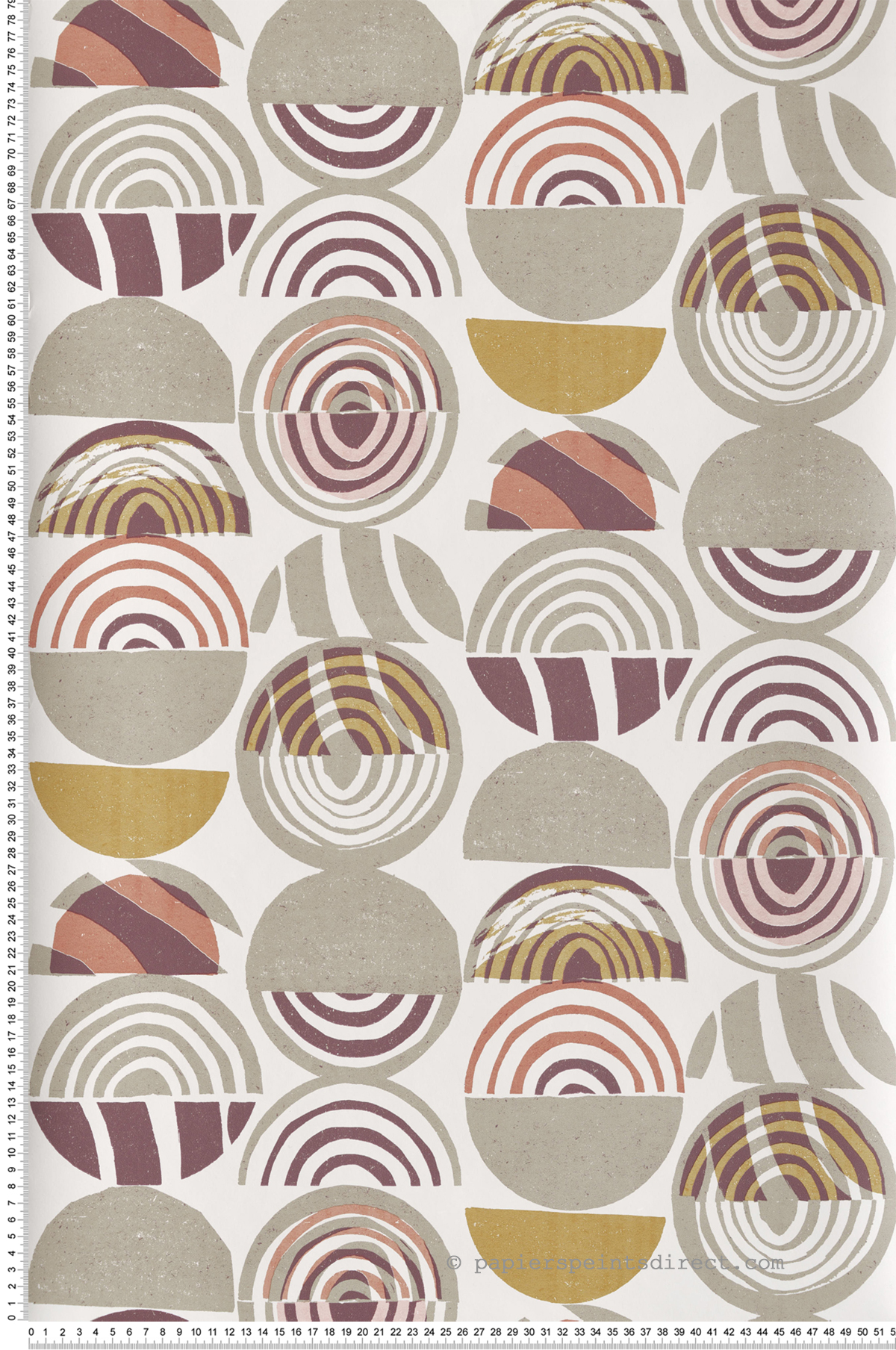 Papier peint Ethnique Cercle Tribal taupe rose - Happy de Lutèce | Réf. LTC-FD26445