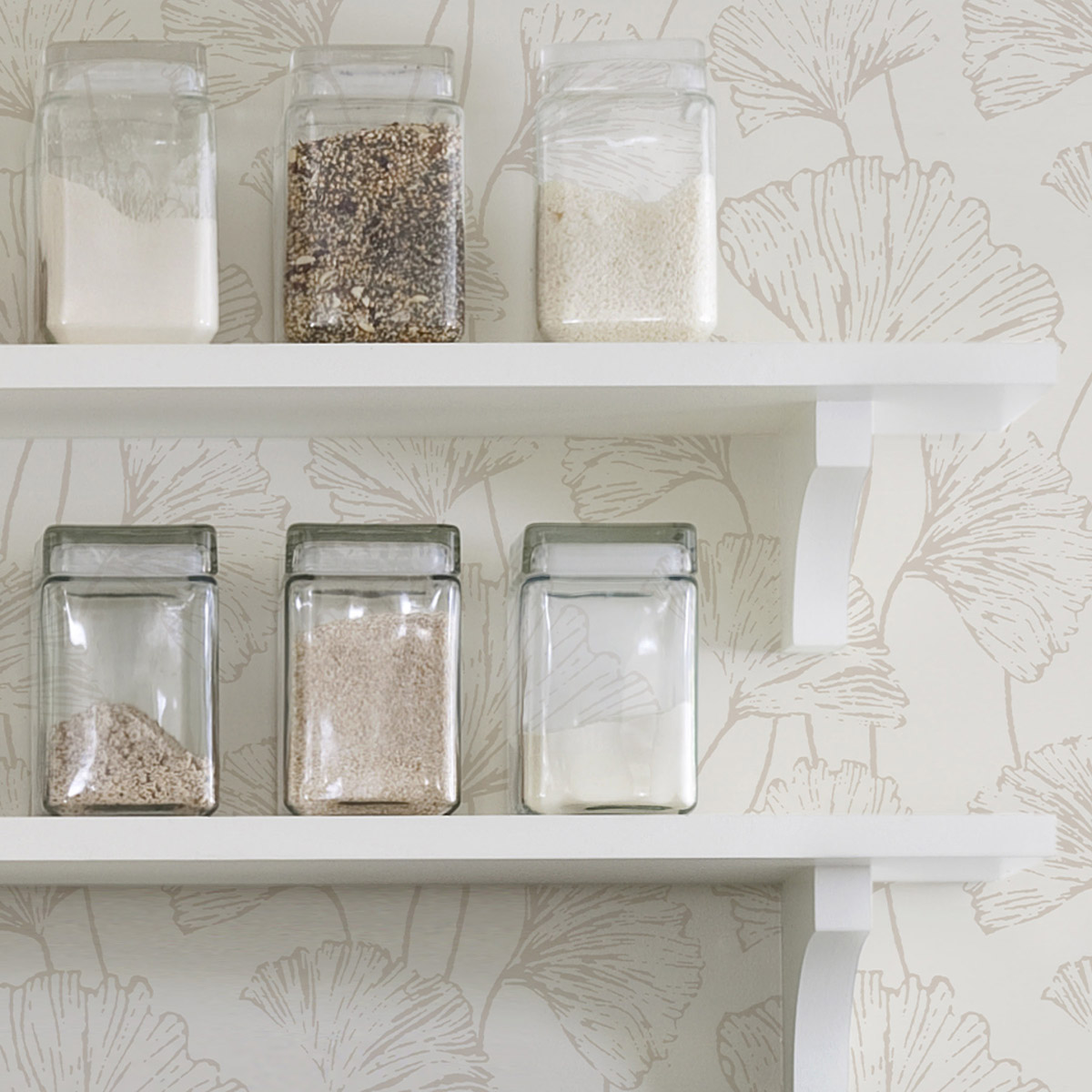 Papier peint adhésif Feuille Ginkgo argenté - Les Adhésifs de Lutèce AMB3| Réf. LTC-NUS3578