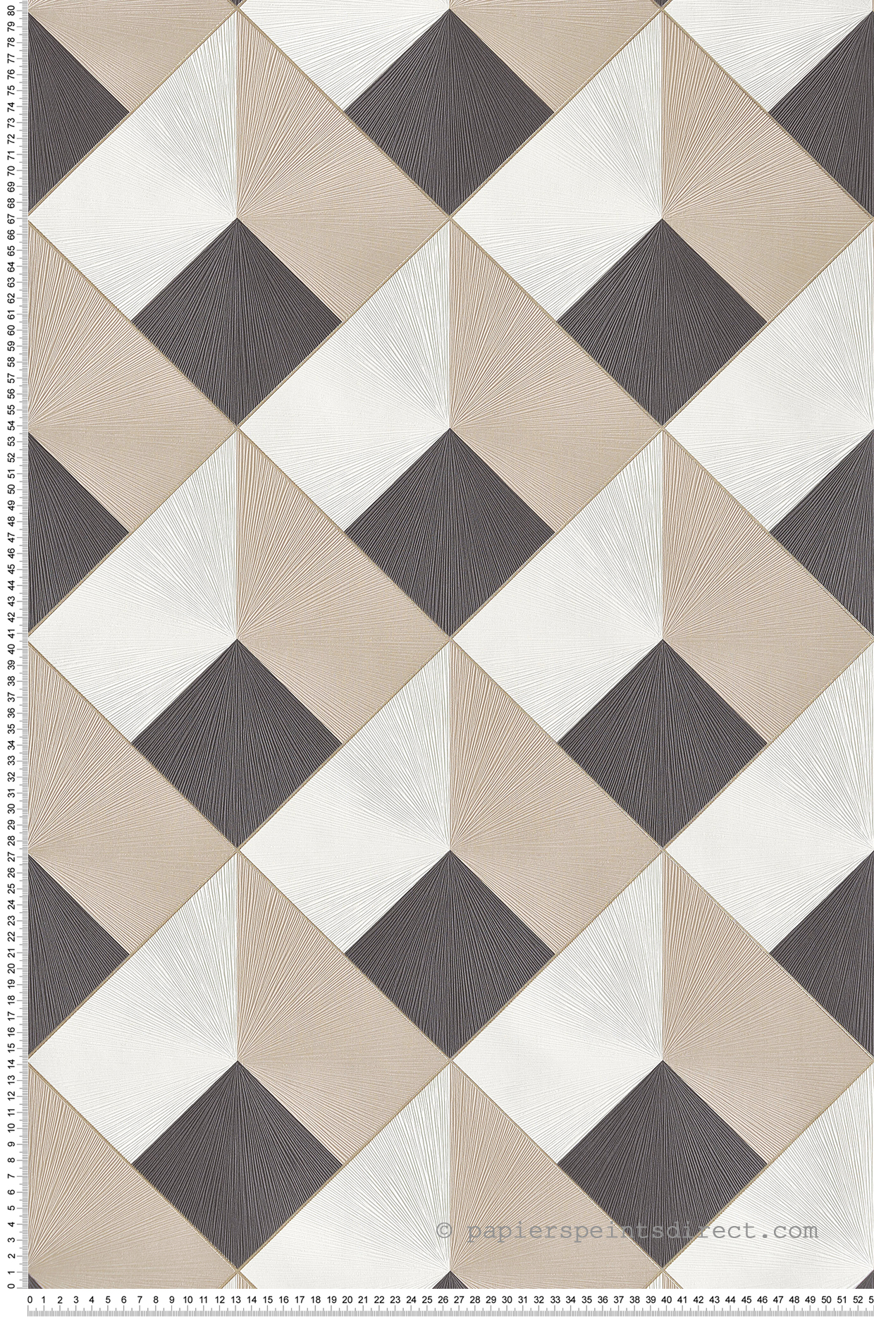 Papier peint Losange Trompe l'Oeil beige et doré - Perception de Casadéco | Réf. PERP86511510