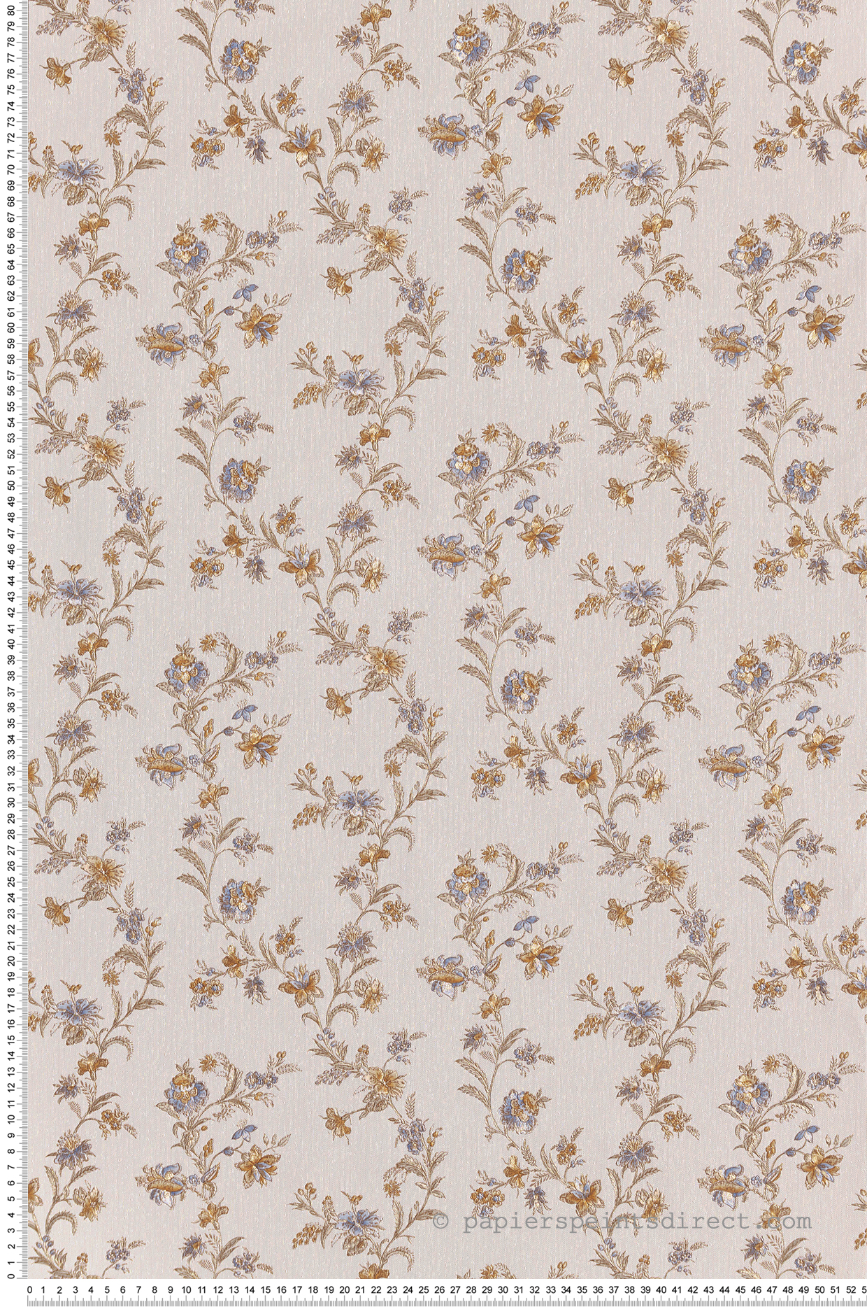 Papier peint Fleur Vintage bleu et doré - Grand Classic de Montecolino | Réf. MC-Z66856