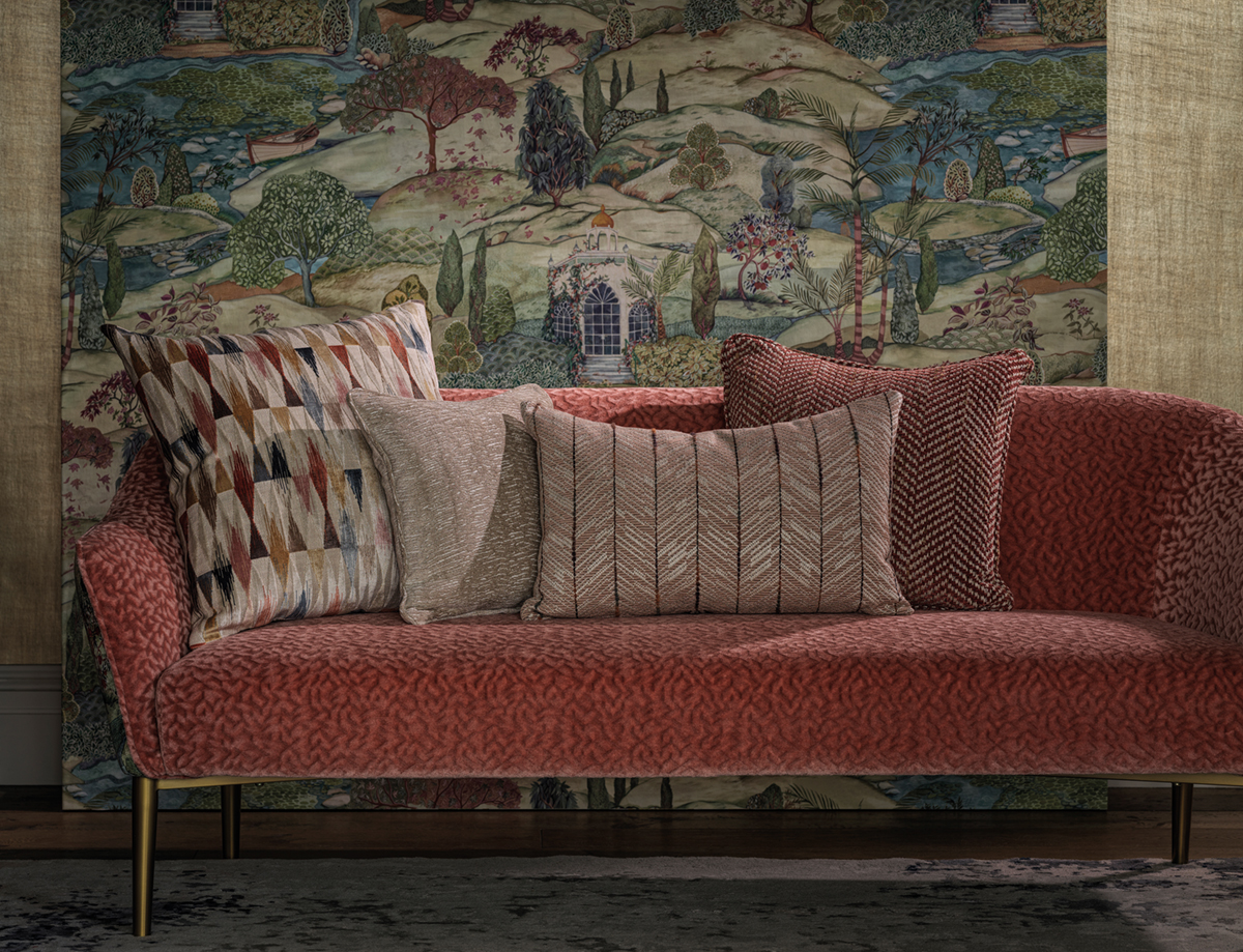 Papier peint Jardin Indien Lodhi vert - Byzance d'Osborne & Little AMB3 | Réf. OSB-W7900-01