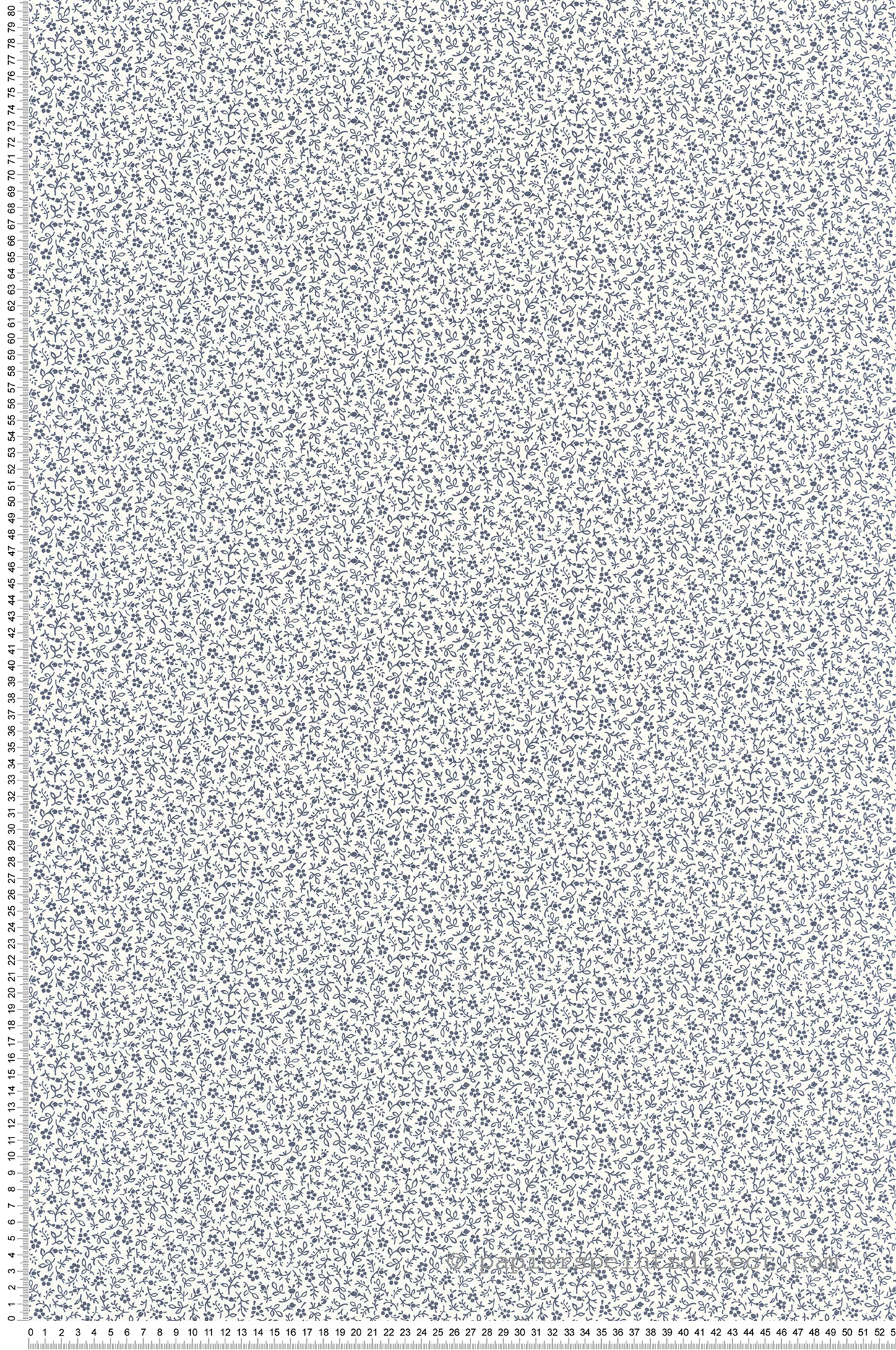 Papier peint Fleuri Myosotis bleu marine blanc - Flower Market de Casadéco | Réf. FLOM89236228