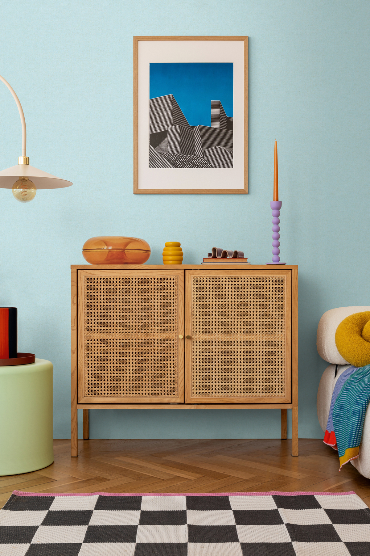 Papier peint Uni Paillette Métallisé bleu ciel doré - Cosmoliving d'A.S. Création AMB2 | Réf. AS-790654