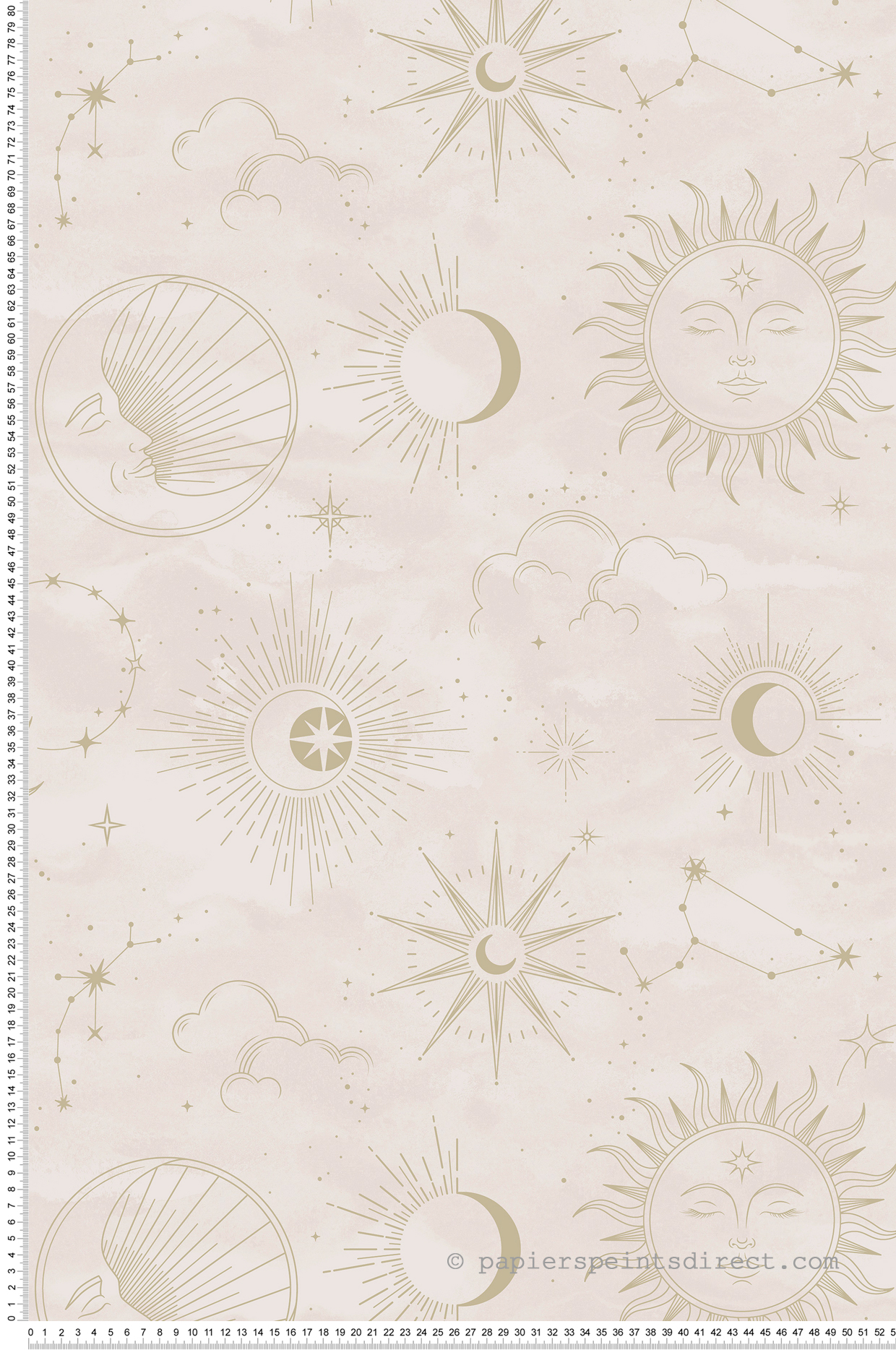 Papier peint Soleil Mystique Contemporain beige rosé doré - Imagine de Lutèce | Réf. LTC-DL27588