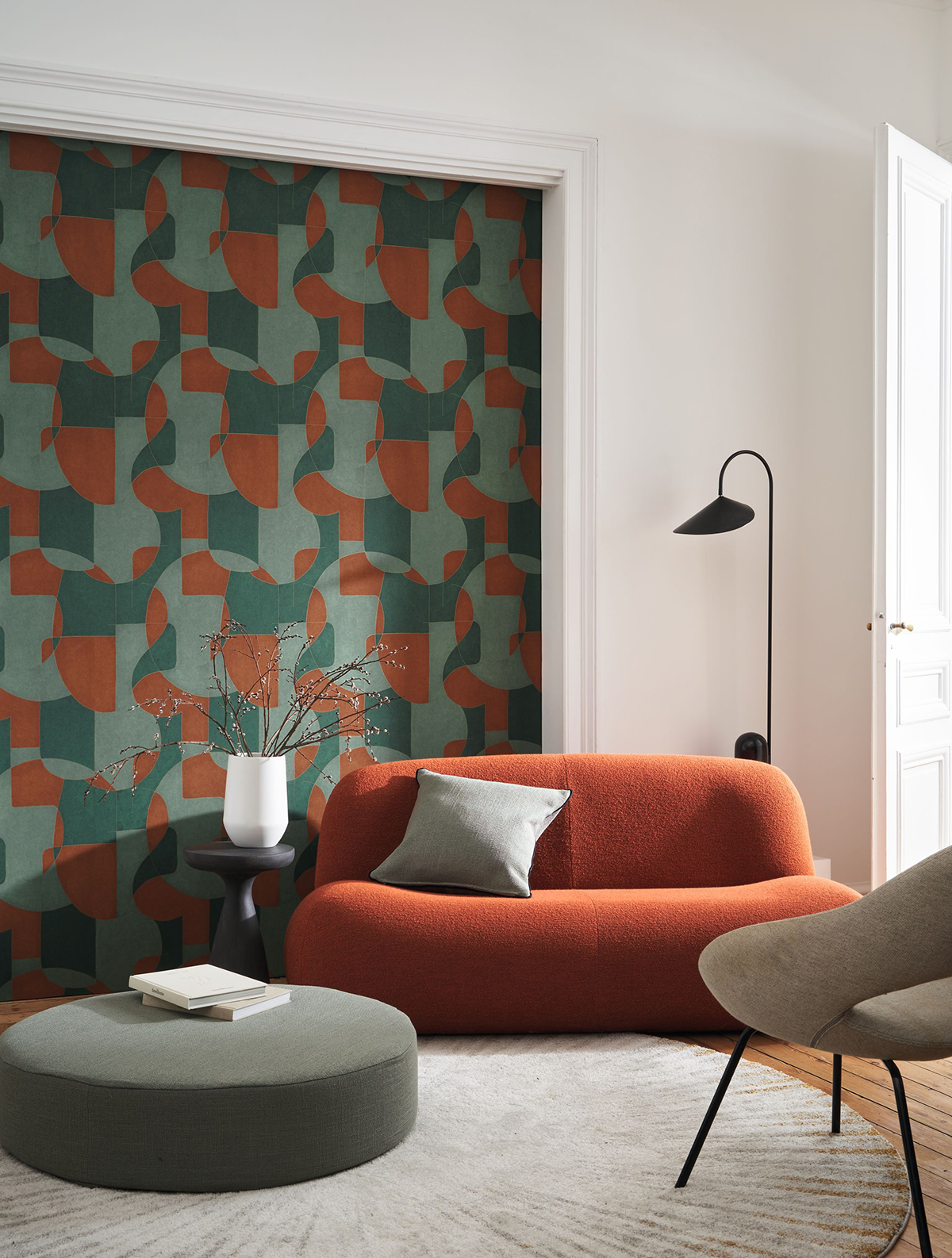 Papier peint Géométrique Art vert et doré - Gallery de Casadéco | Réf. GLRY86097503