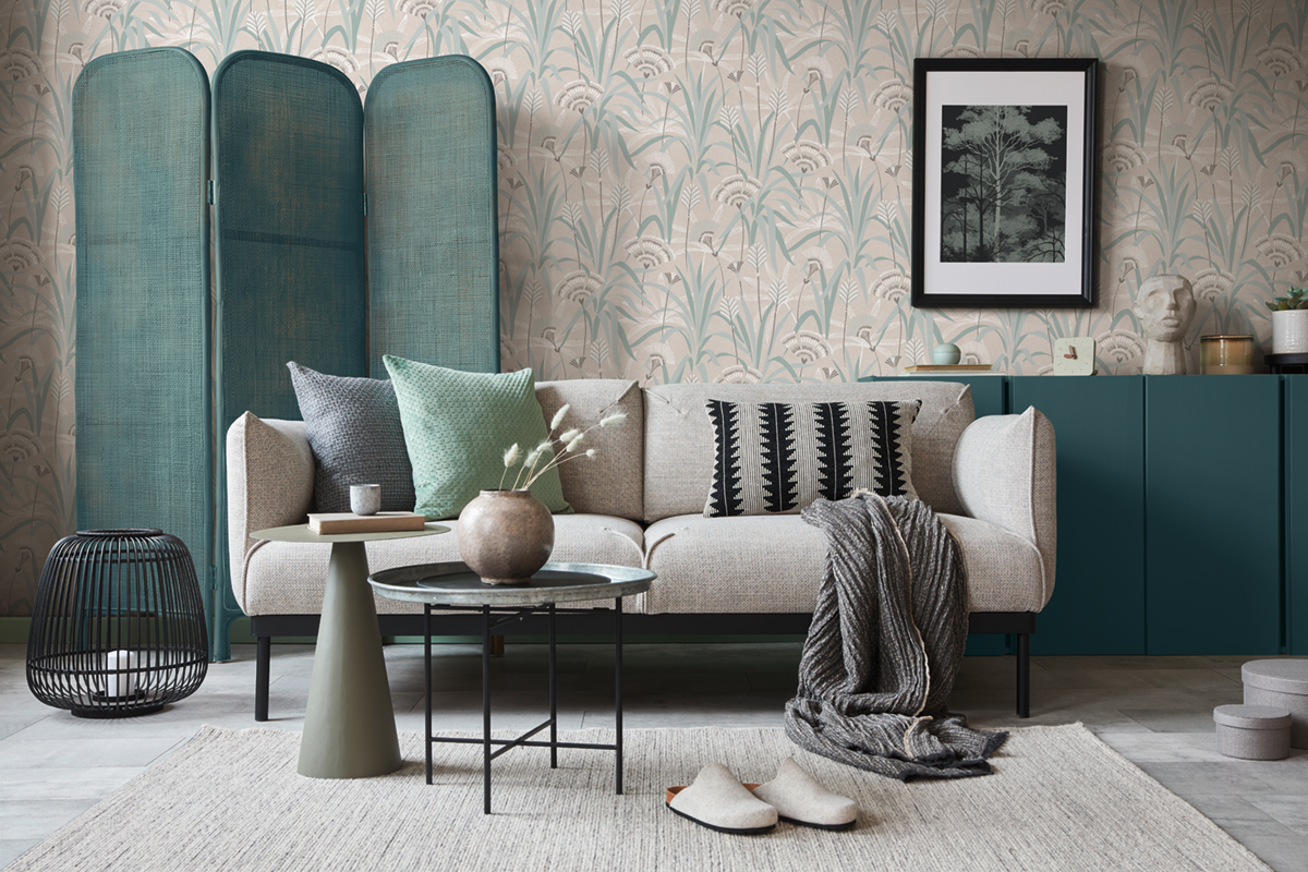 Papier peint Végétal Fleuri 1900 gris bleu argenté - French Affair d'A.S. Création | Réf. AS-399363