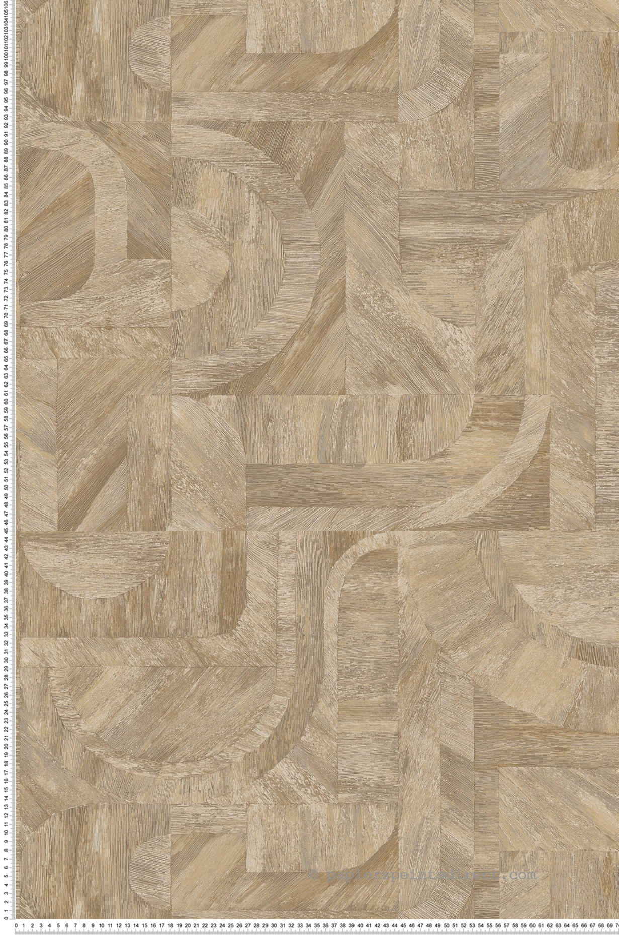 Papier peint Patchwork Ethnique Intarsia beige travertin - Nature sur Mesure de Casamance | Réf. CAS-76870304