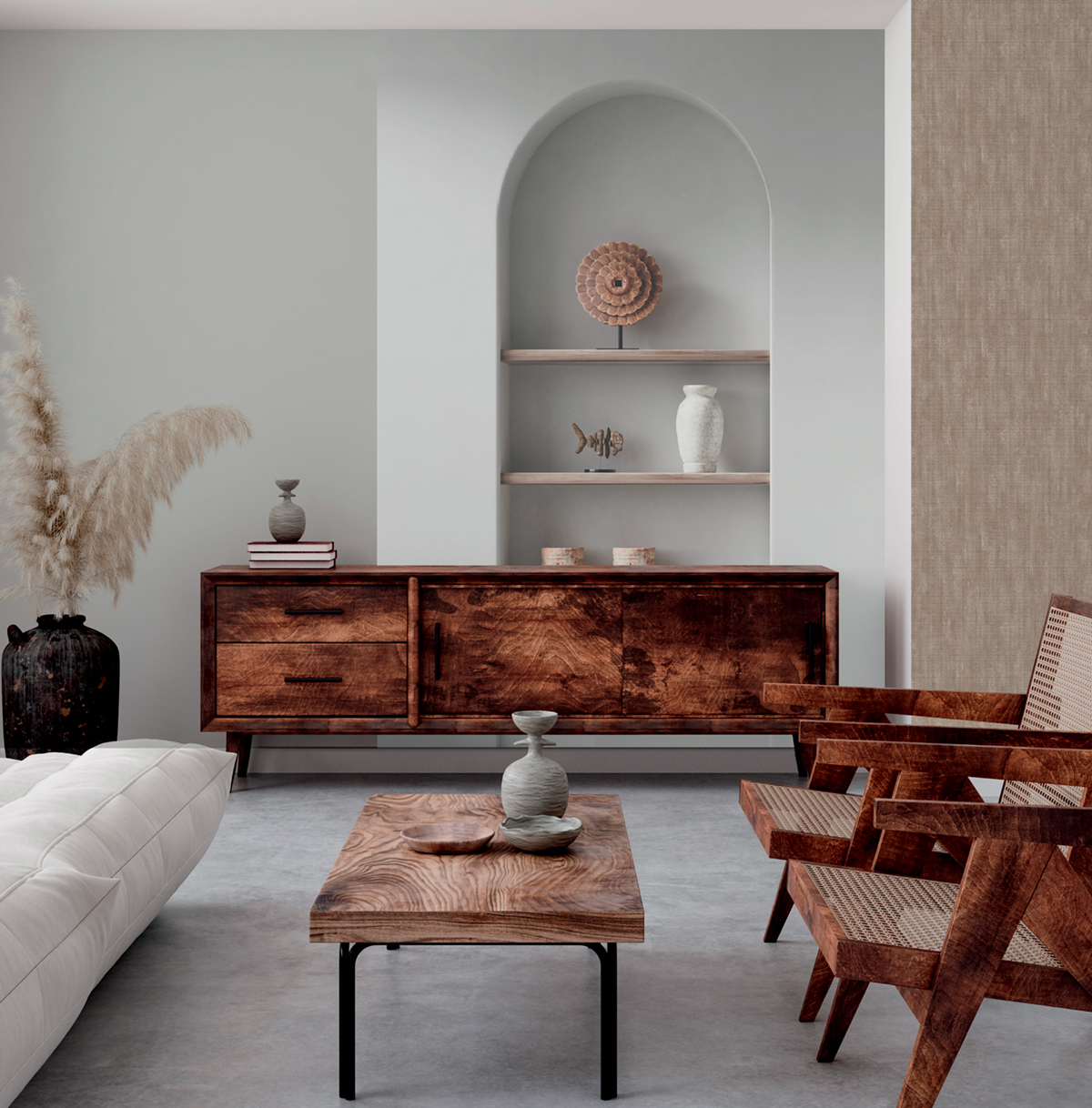 Papier peint panoramique Etagère Arcade beige - Reality 4 de Lutèce | Réf. LTC-51221709