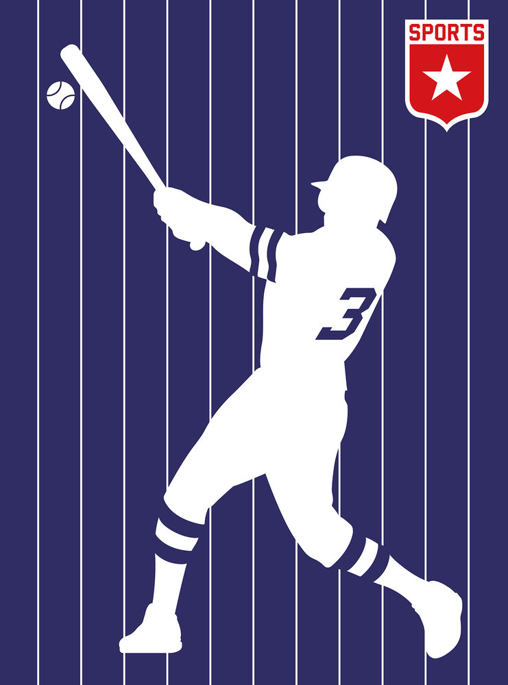 Papier peint panoramique Retro Pop Baseball - Référence DD120153 - Intissé 200g/m2 - Standard 200 x 270
