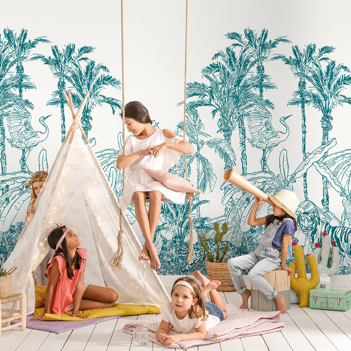 Papier peint panoramique Jungle Enchantée canard - Beauty Full Image 2 de Casadéco | Réf. BFM102436060