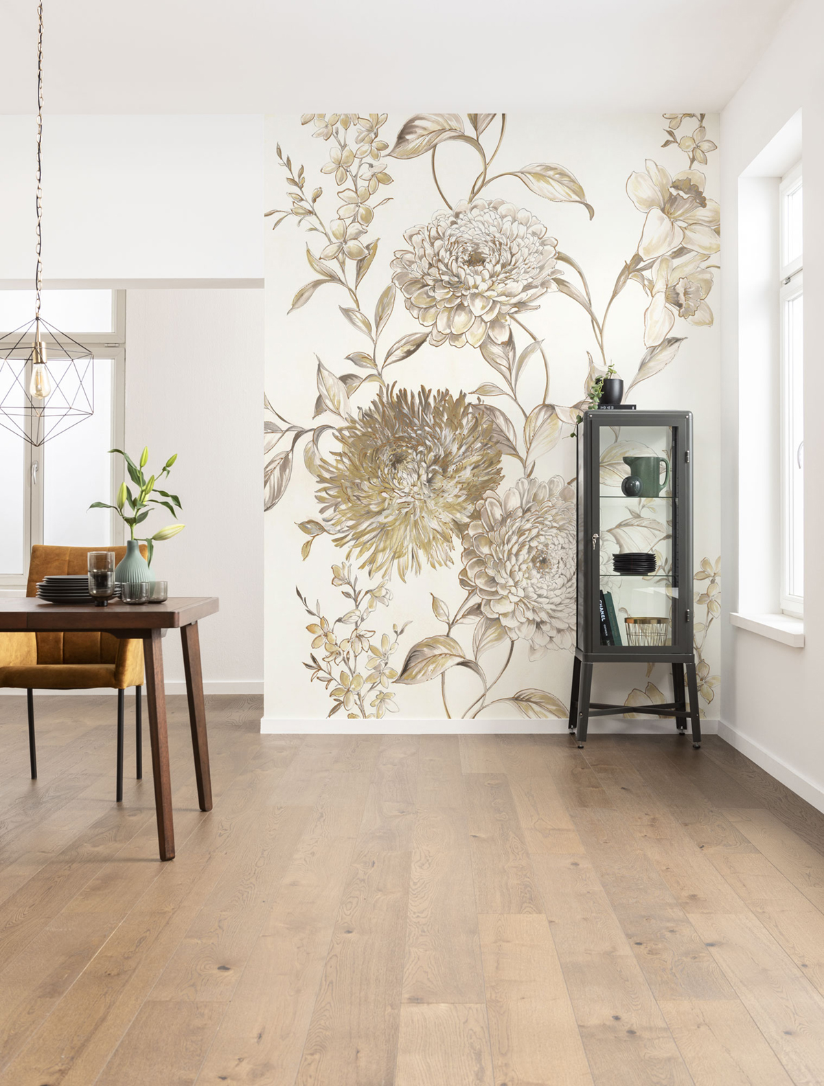 Papier peint panoramique Floral Vintage Chrysanthem - Papier peint Komar Pure 2