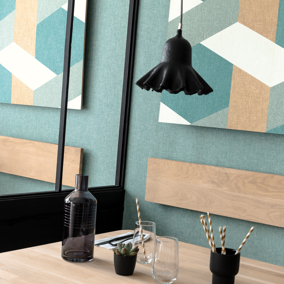 Papier peint Uni toile vert émeraude chiné - Moove de Casélio AMB2 | Réf. MVE68527707