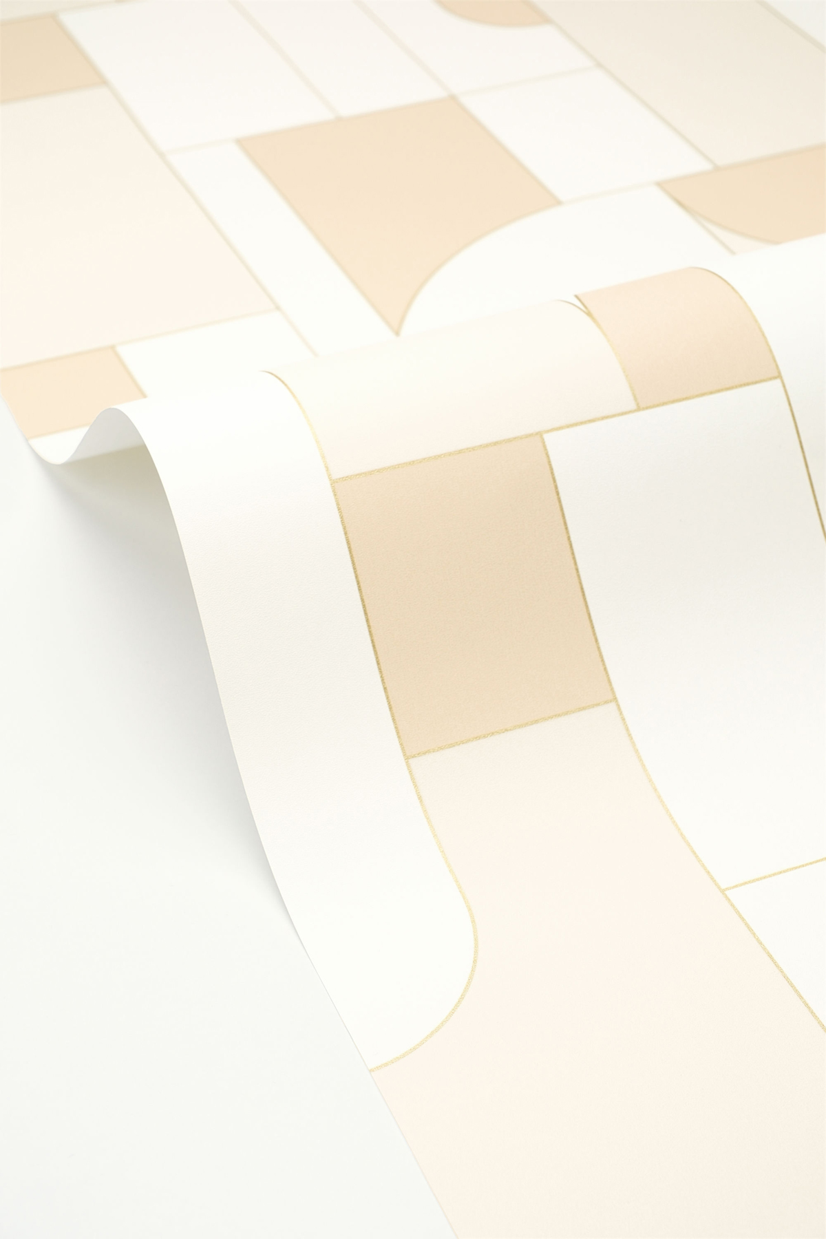 Papier peint Design Géométrie Achille beige doré - Maison Siméon de Casélio VAGUE | Réf. MSI107390387