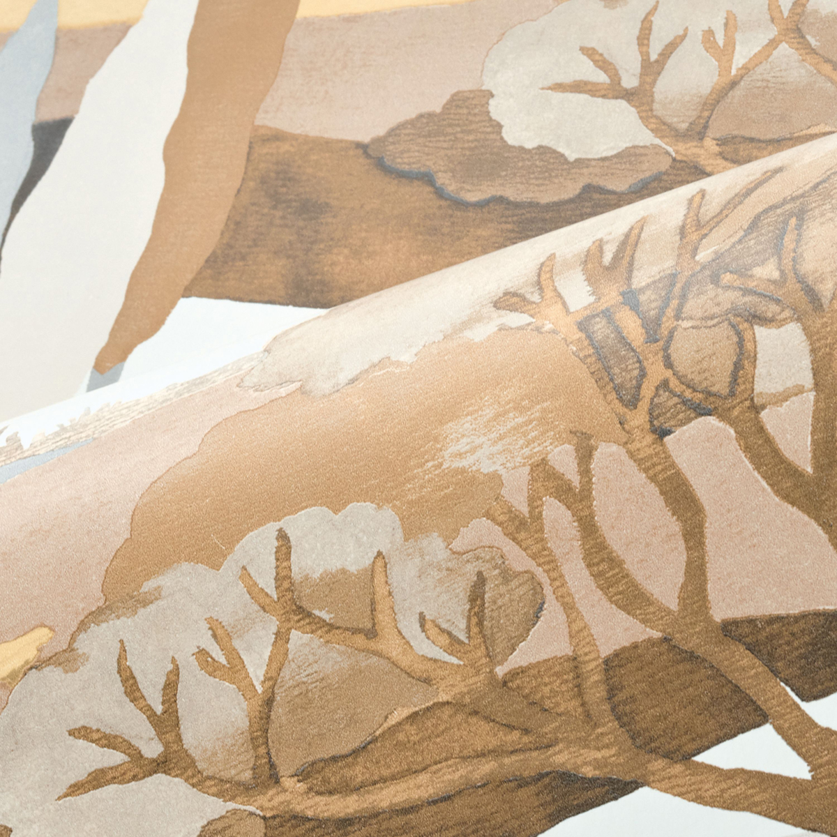 Papier peint Paysage Cap Ferret beige marron - L'Ile aux Oiseaux de Casamance | Réf. CAS-75870100