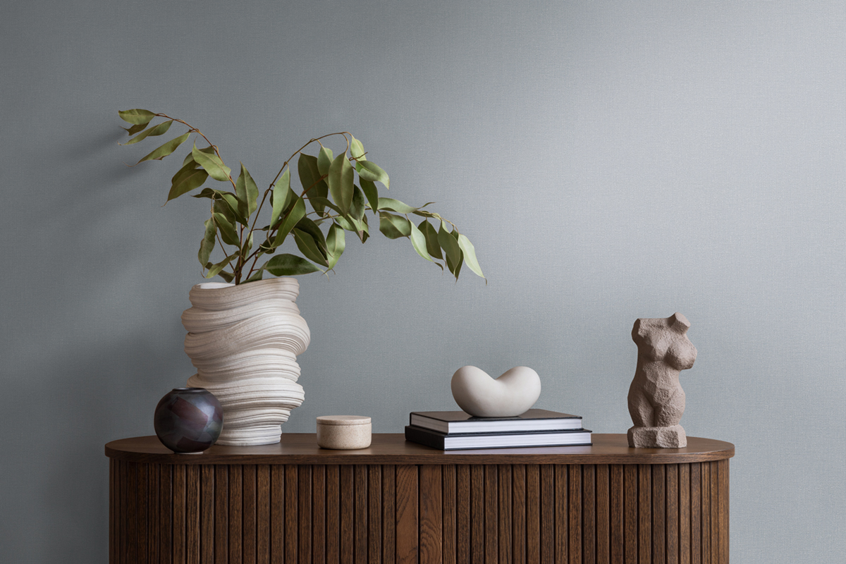 Papier peint Uni Toile bleu fumée - Pure Elegance d'A.S. Création | Réf. AS-397713