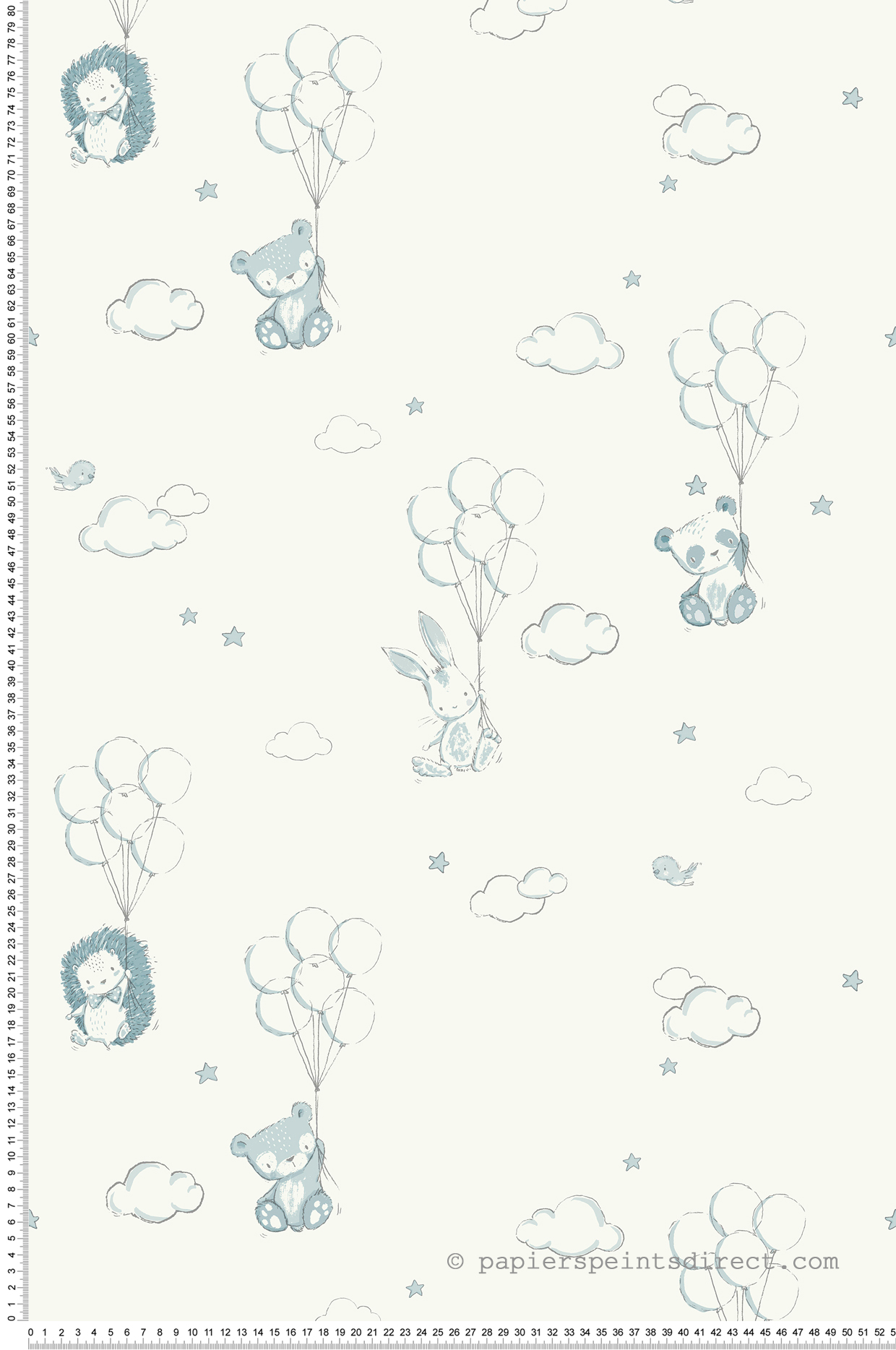 Papier peint Ballons Animaux bleu - Imagine de Lutèce | Réf. LTC-DL27554