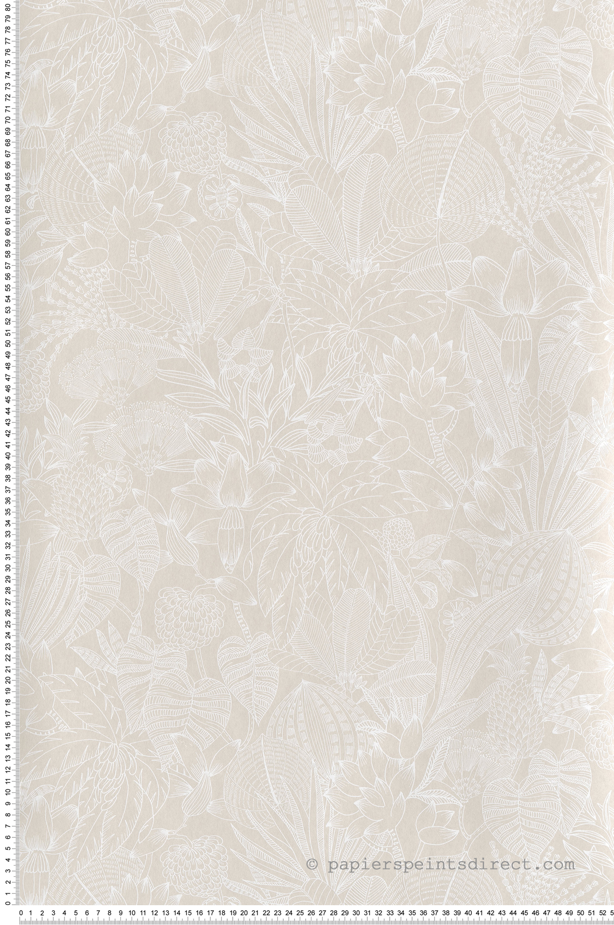 Papier peint Esquisse Fleurie Bellis beige - Romance de Masureel | Réf. MAS-ROM101
