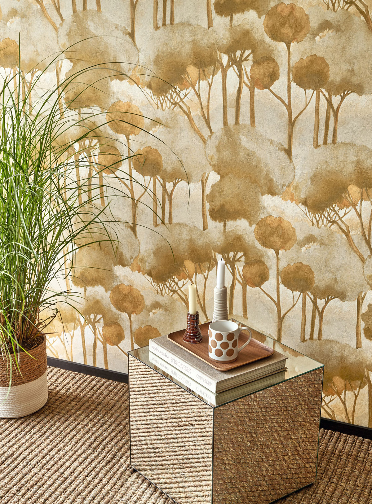 Papier peint Forêt des Landes ocre - Sentier des Dunes de Casadéco AMB2 | Réf. SENT200927105