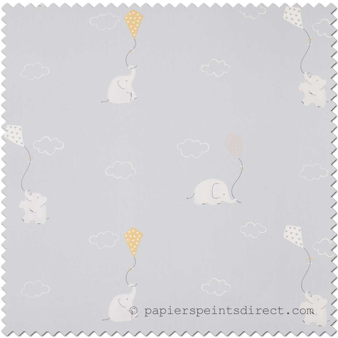 Tissu Eléphant bleu - My Little World de Casadéco