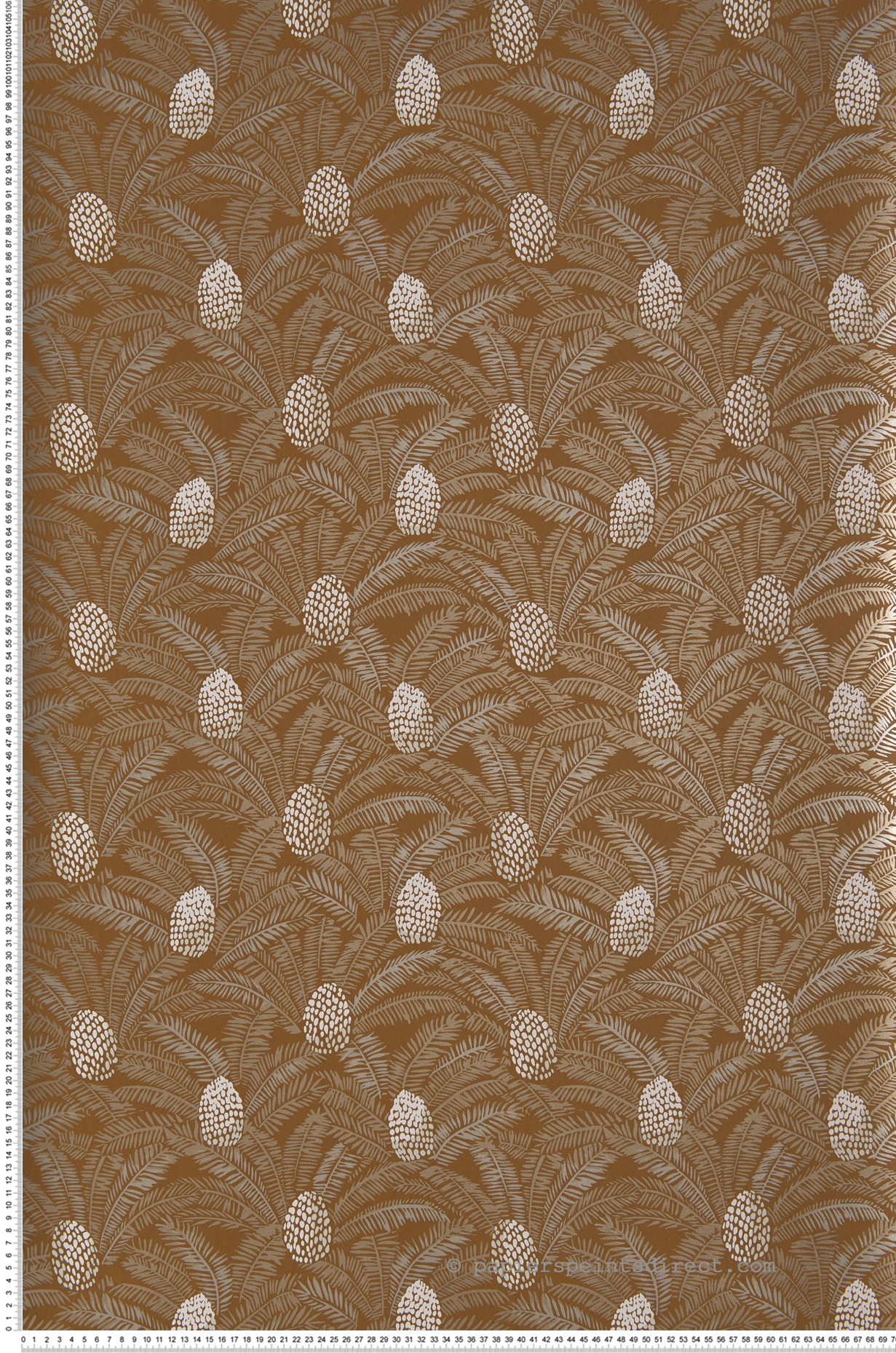 Papier peint Palmeta Métallisé doré - Orphée de Casamance | Réf. CAS-74742146