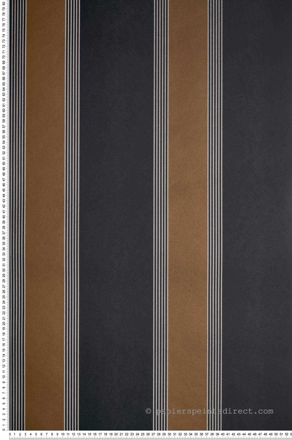 Papier peint Rayure Auteuil noir doré - Square Jasmin de Casamance | Réf. CAS-75712548
