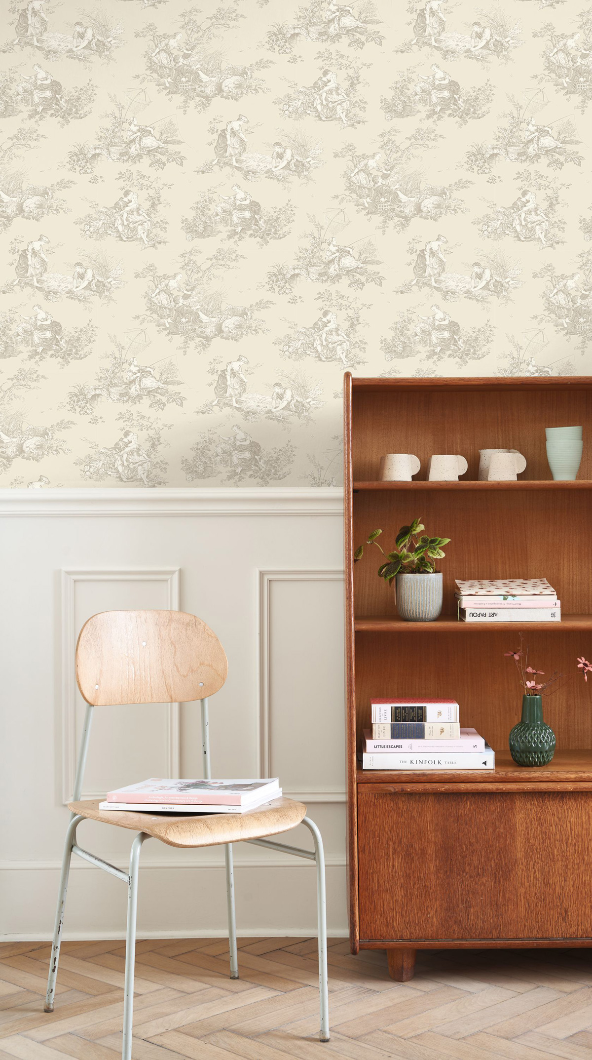 Papier peint Scene D'Été lin - Les Belles Toiles De Jouy 2 de Casadéco | Réf. BTJD87911212