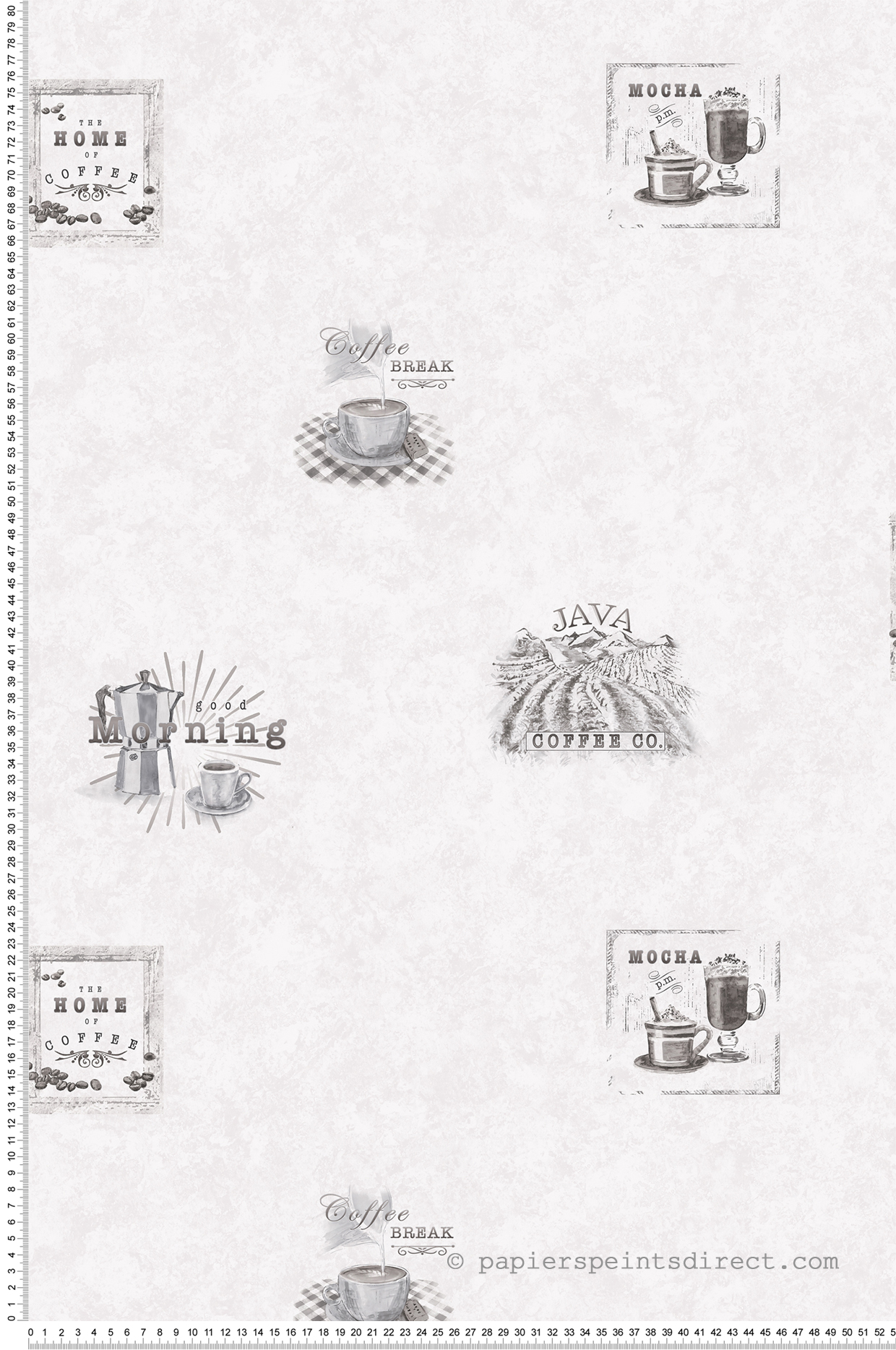 Papier peint Pause Café gris - Cuisine Fraicheur 6 de Lutèce | Réf. LTC-G45413