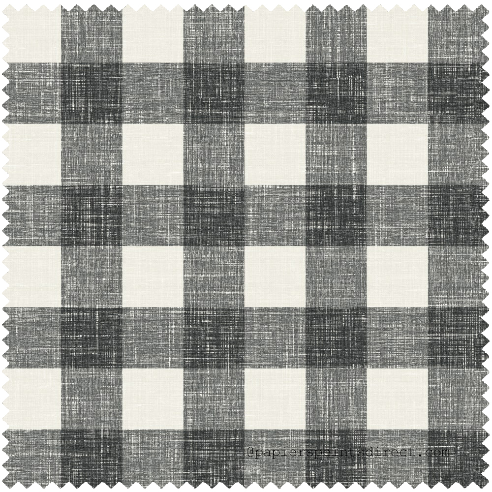 Tissu Bebe Grand Carreau Vichy noir blanc - French Country d'Initiales | Réf. INI-FC62900F
