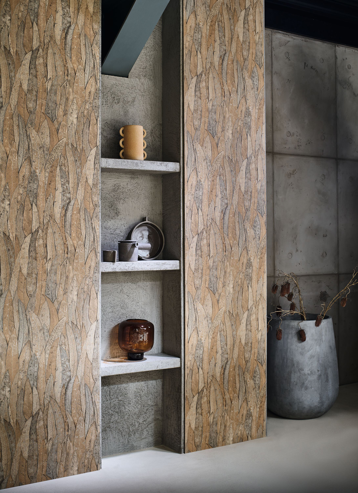 Papier peint Feuille Neluwa brun - Golfe du Bengale de Casamance | Réf. CAS-75961120