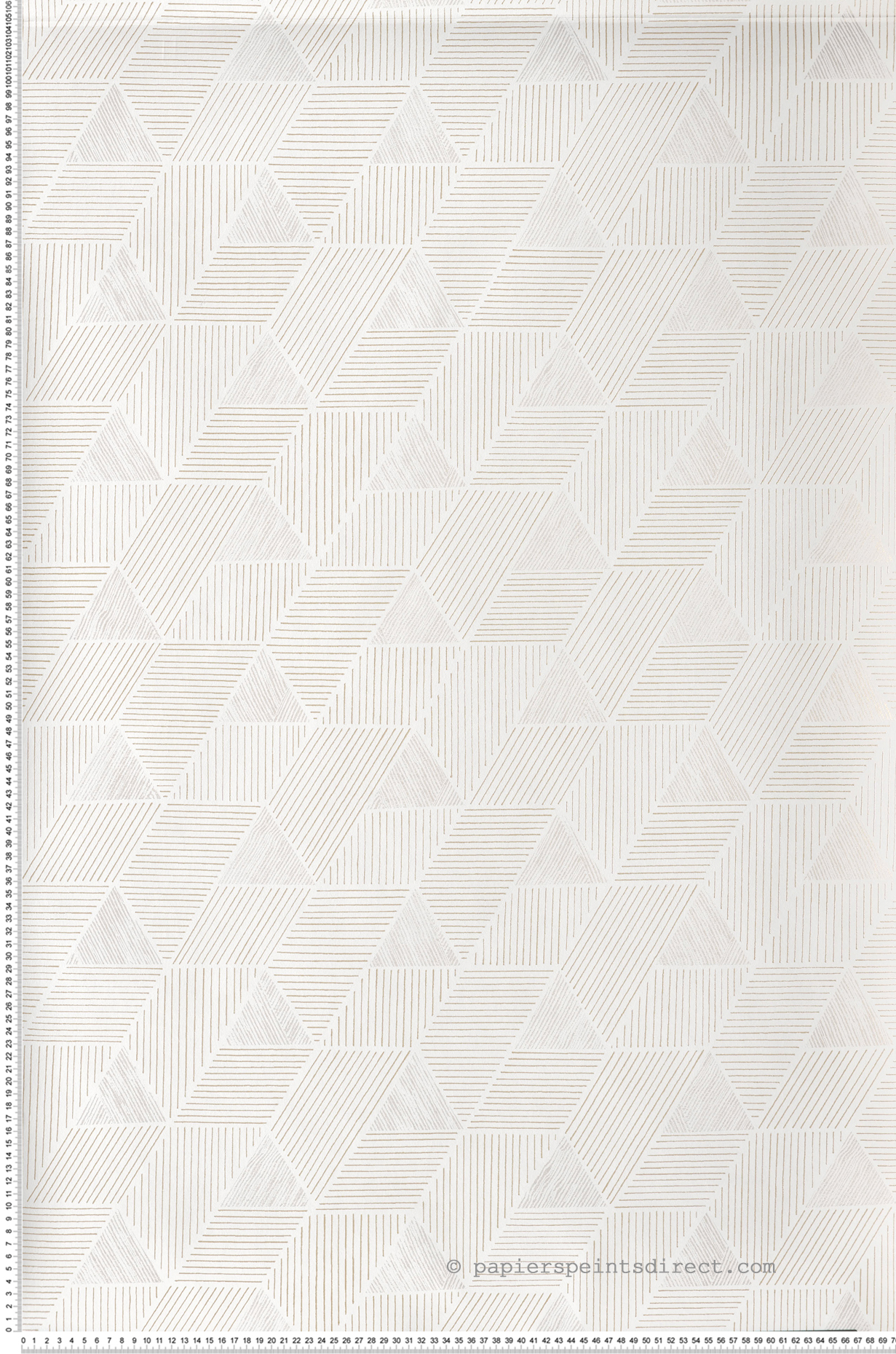 Papier peint Triangle Ethnique Méroé blanc doré - Bord Du Nil de Casamance | Réf. CAS-76172242