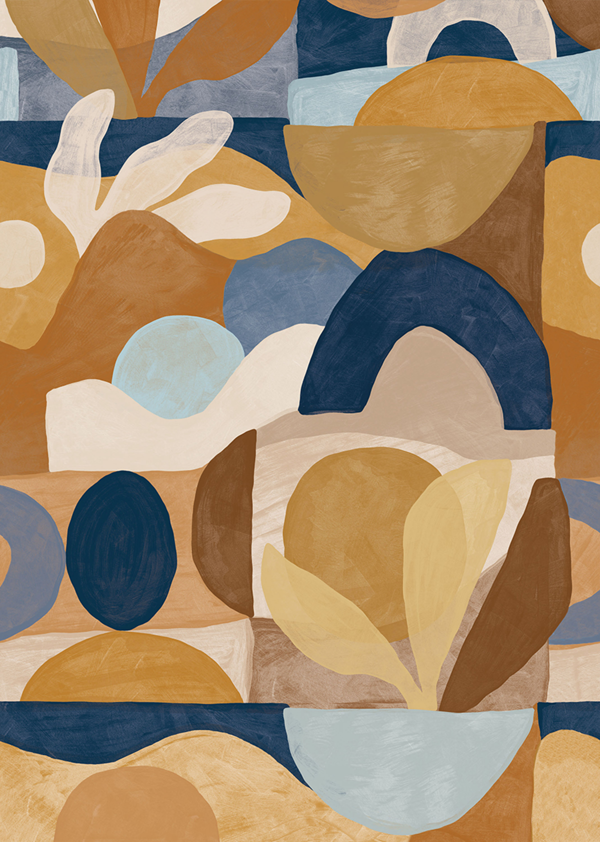 Papier peint panoramique Graphique Grandiose camel bleu M 200x280 - XXL de Casélio | Réf. XXL105112003