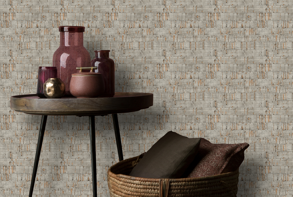 Papier peint Ecorce Liège grège doré - Shamal de Montecolino | Réf. MC-NHW1028