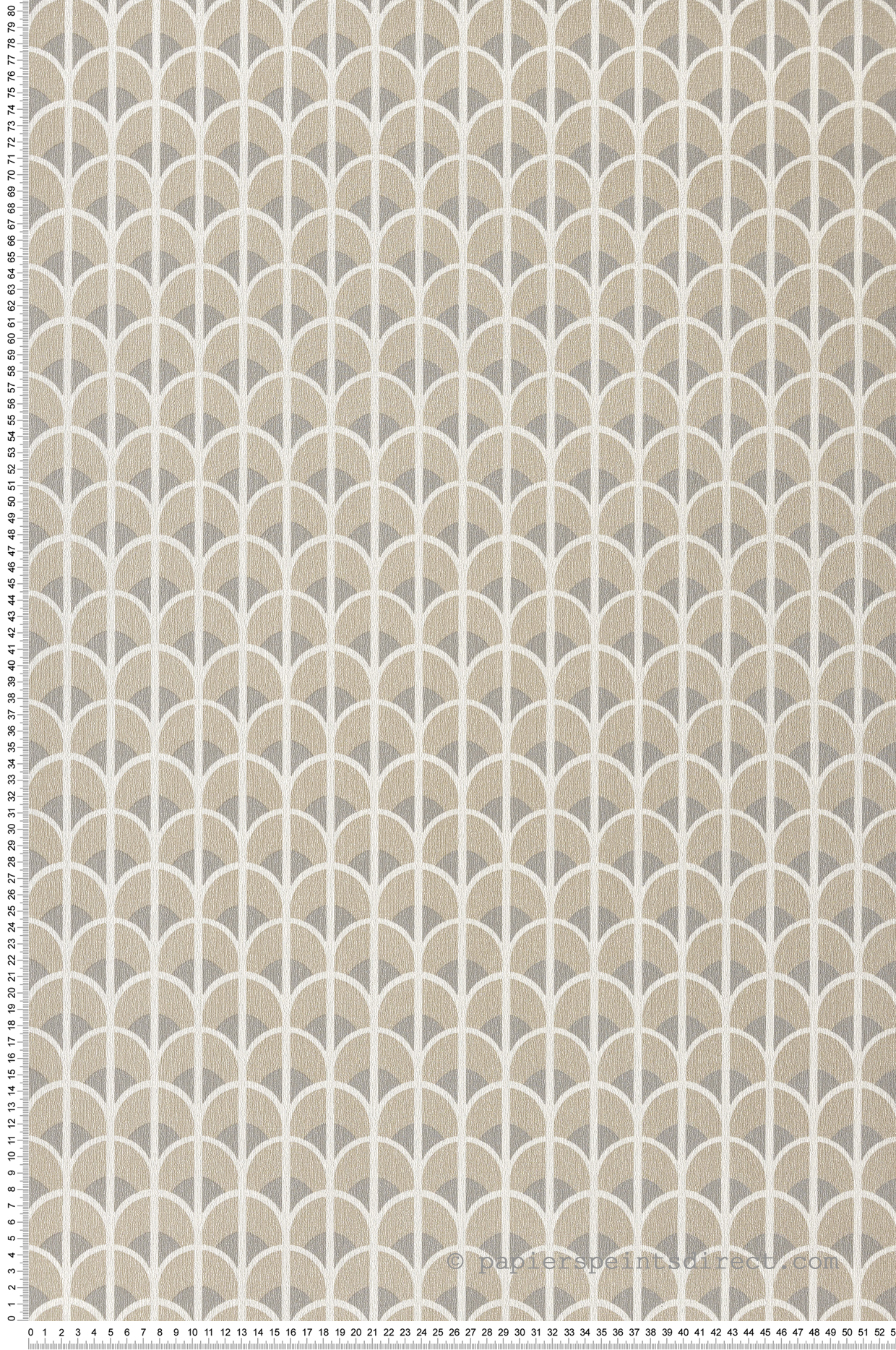 Papier peint Géométrique Art Déco gris beige - Scala de Montecolino | Réf. MC-28866