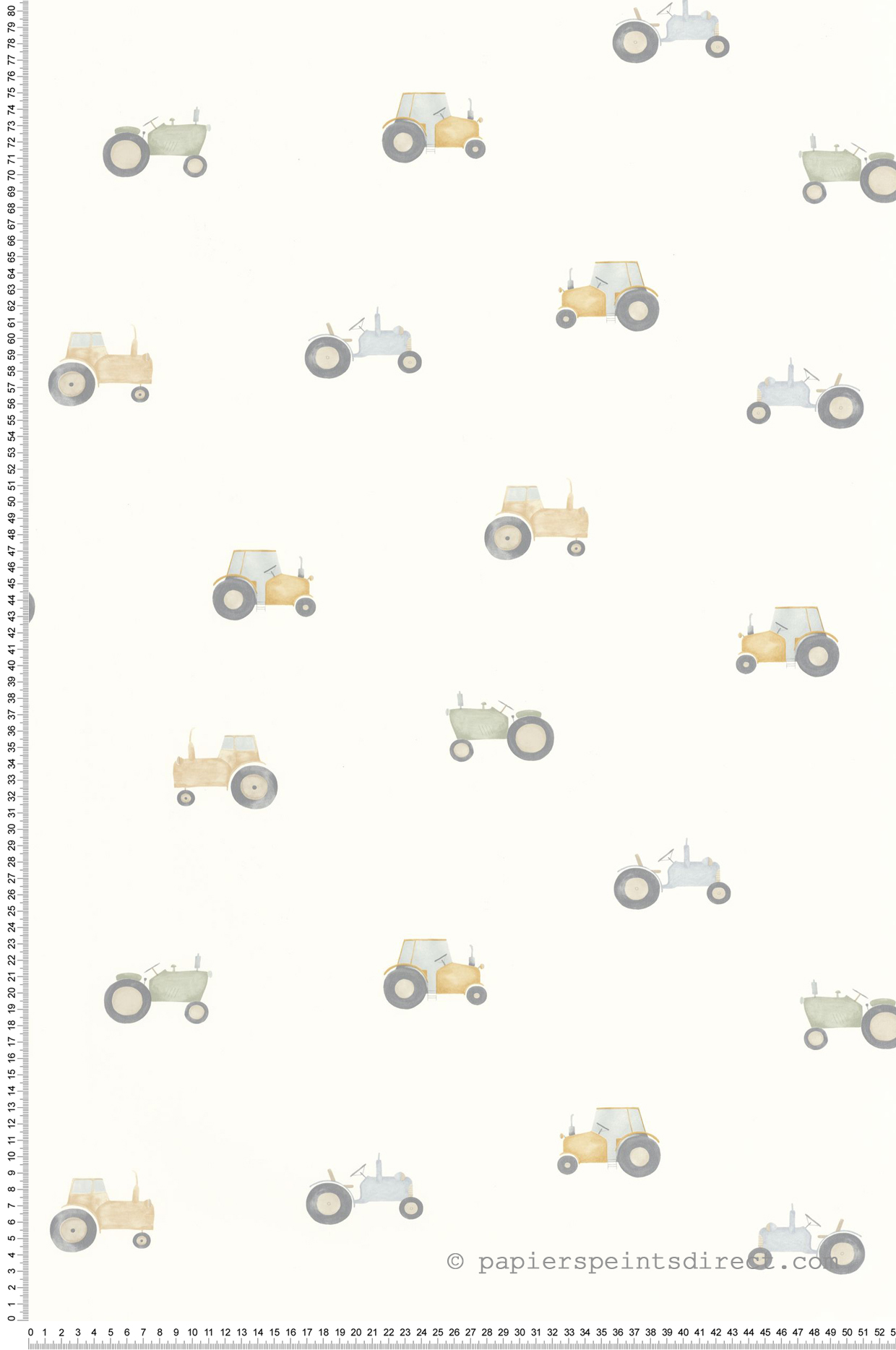 Papier peint Tracteur Vintage beige gris - Once Upon A Time de Casadéco | Réf. OUAT88361974