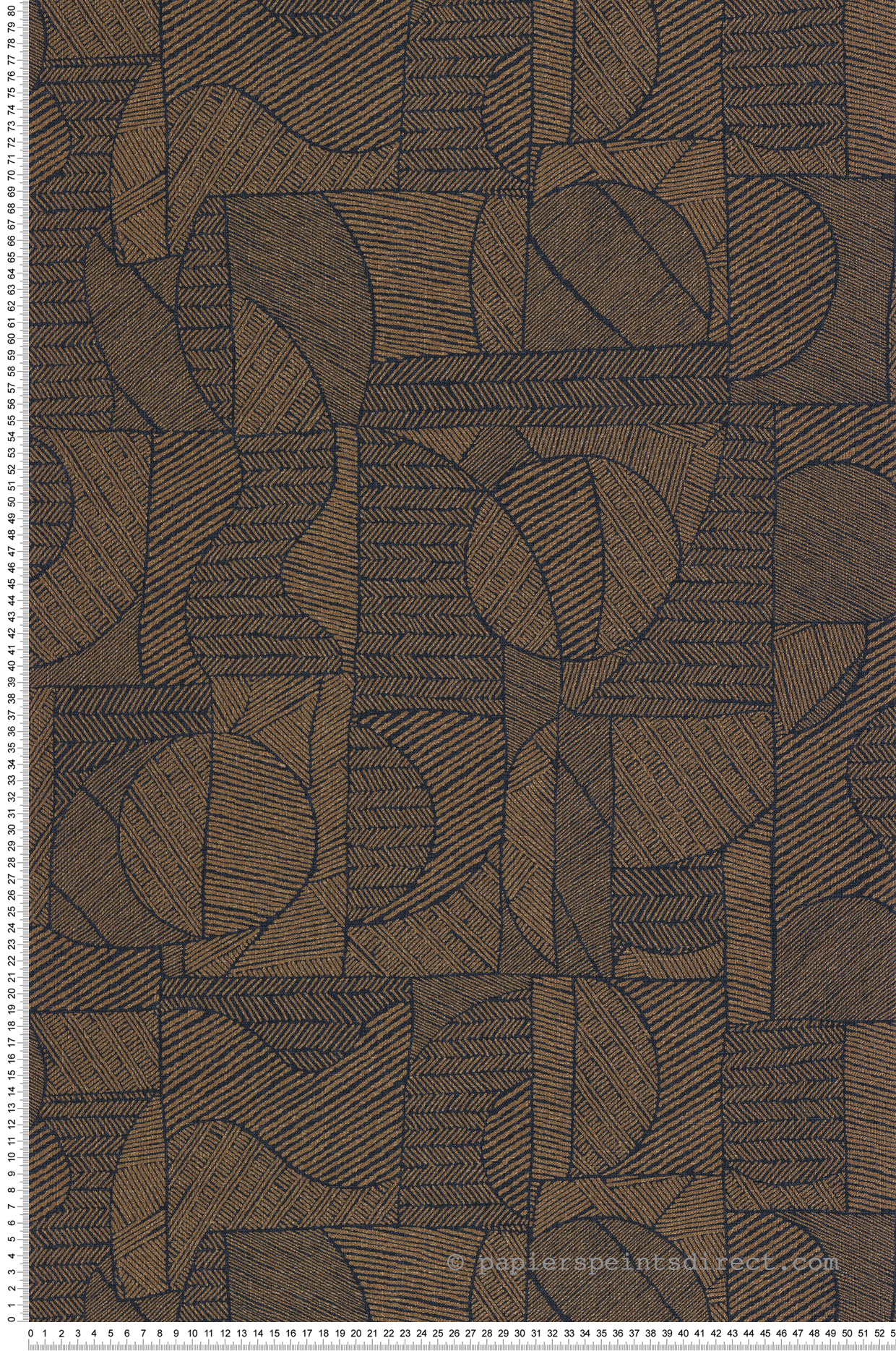 Papier peint Ethnique Motif Baman bleu nuit brun irisé - Matera de Casadéco | Réf. MATA201166969