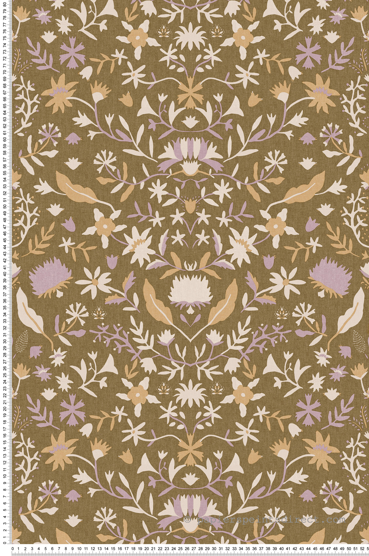 Papier peint Fleur Alizée Liberty marron - Bohème de Casélio | Réf. BOM103192514
