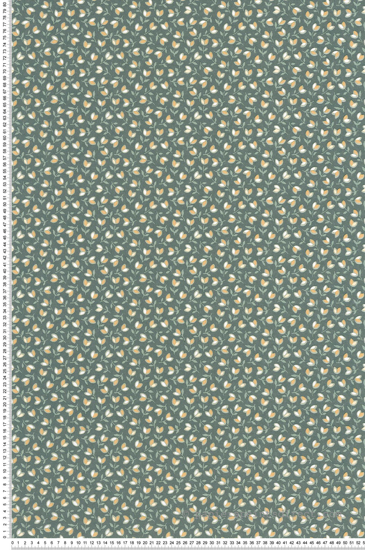 Papier peint Rétro Darwin Tulip vert anglais - Flower Market de Casadéco | Réf. FLOM89257407