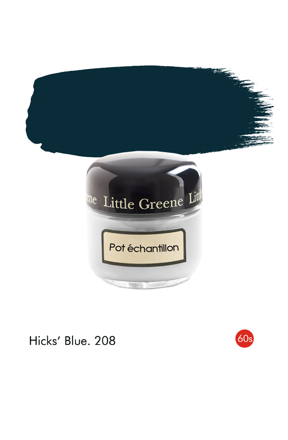 Pot échantillon Hicks’ Blue (1960s) n°208 - Finition Absolute Matt Emulsion