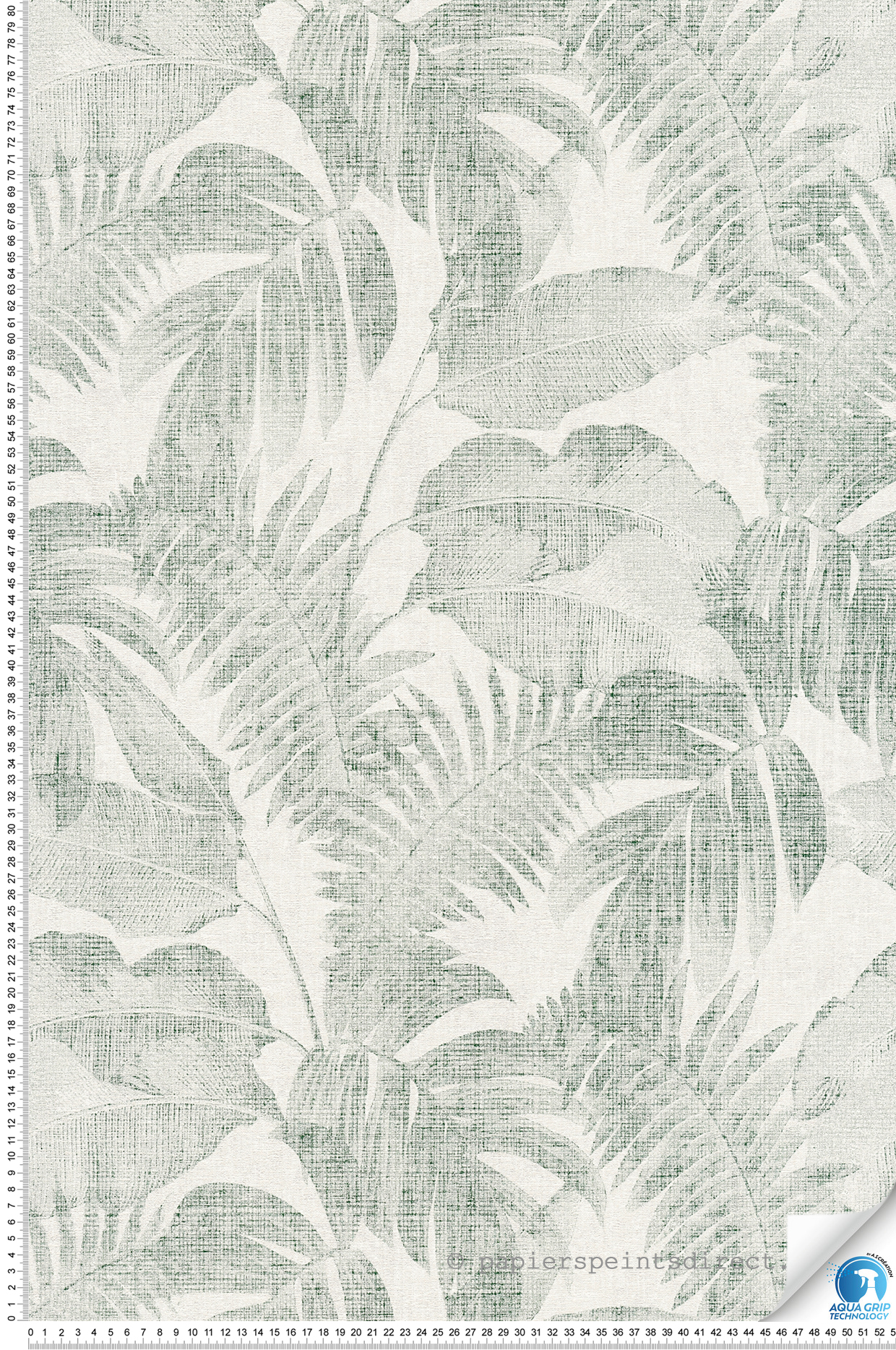 Papier peint préencollé Jungle Tropicale vert fond blanc - Designdrop d'A.S. Création | Réf. AS-784981