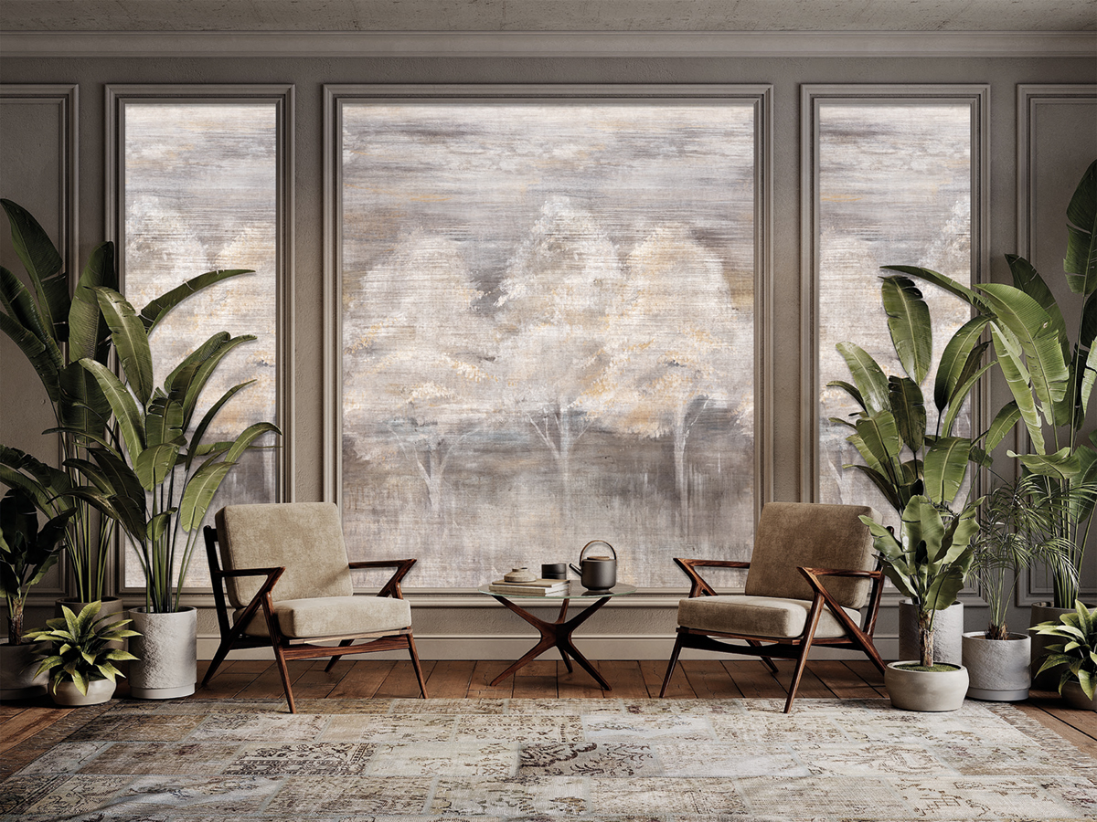 Papier peint panoramique Arbre Contemporain gris ocre - Vancouver de Montecolino | Réf. MC-SYD27591