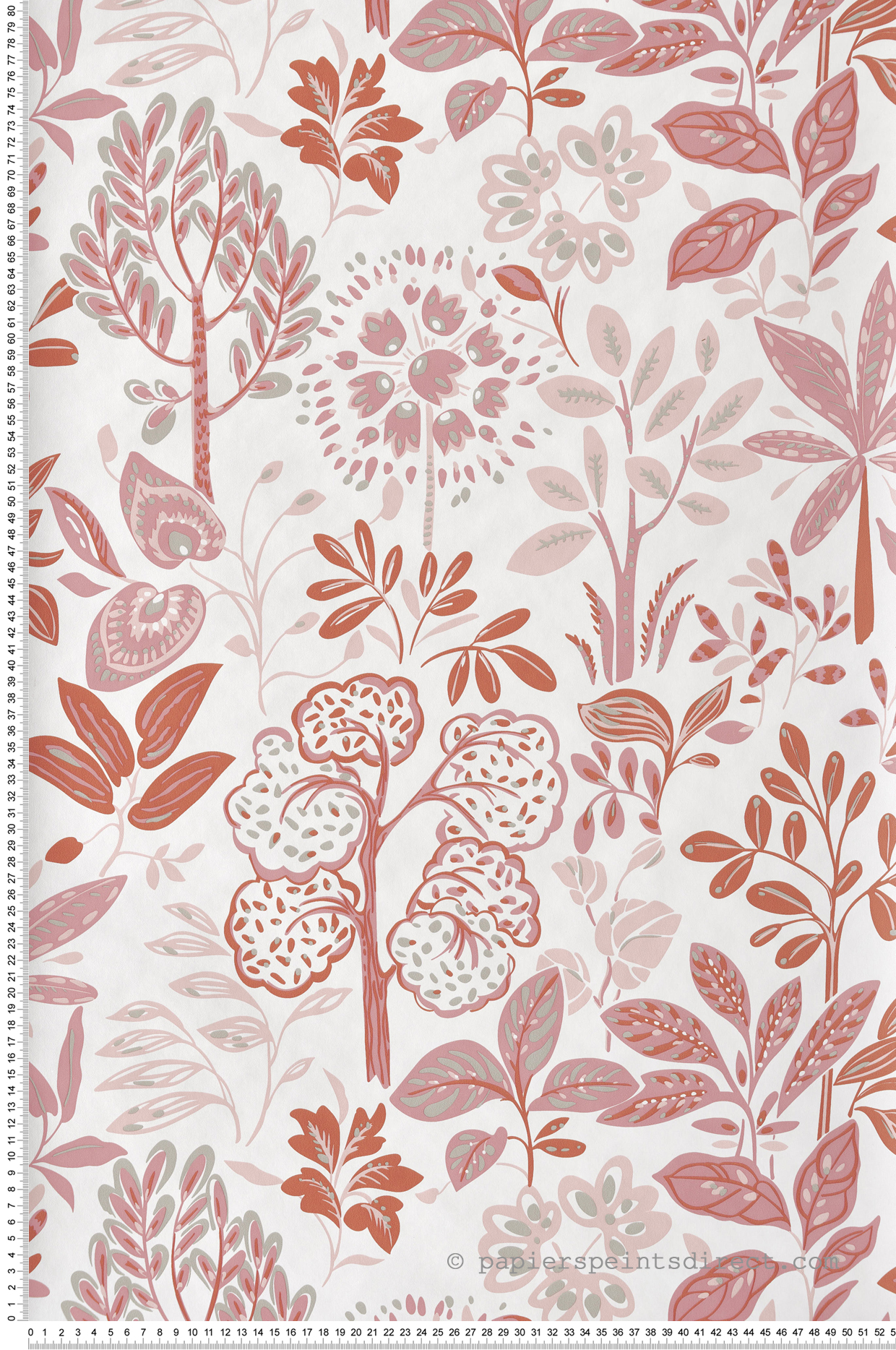 Papier peint Feuillage Louise rose - Essentiel de Casélio | Réf. ETL103114000