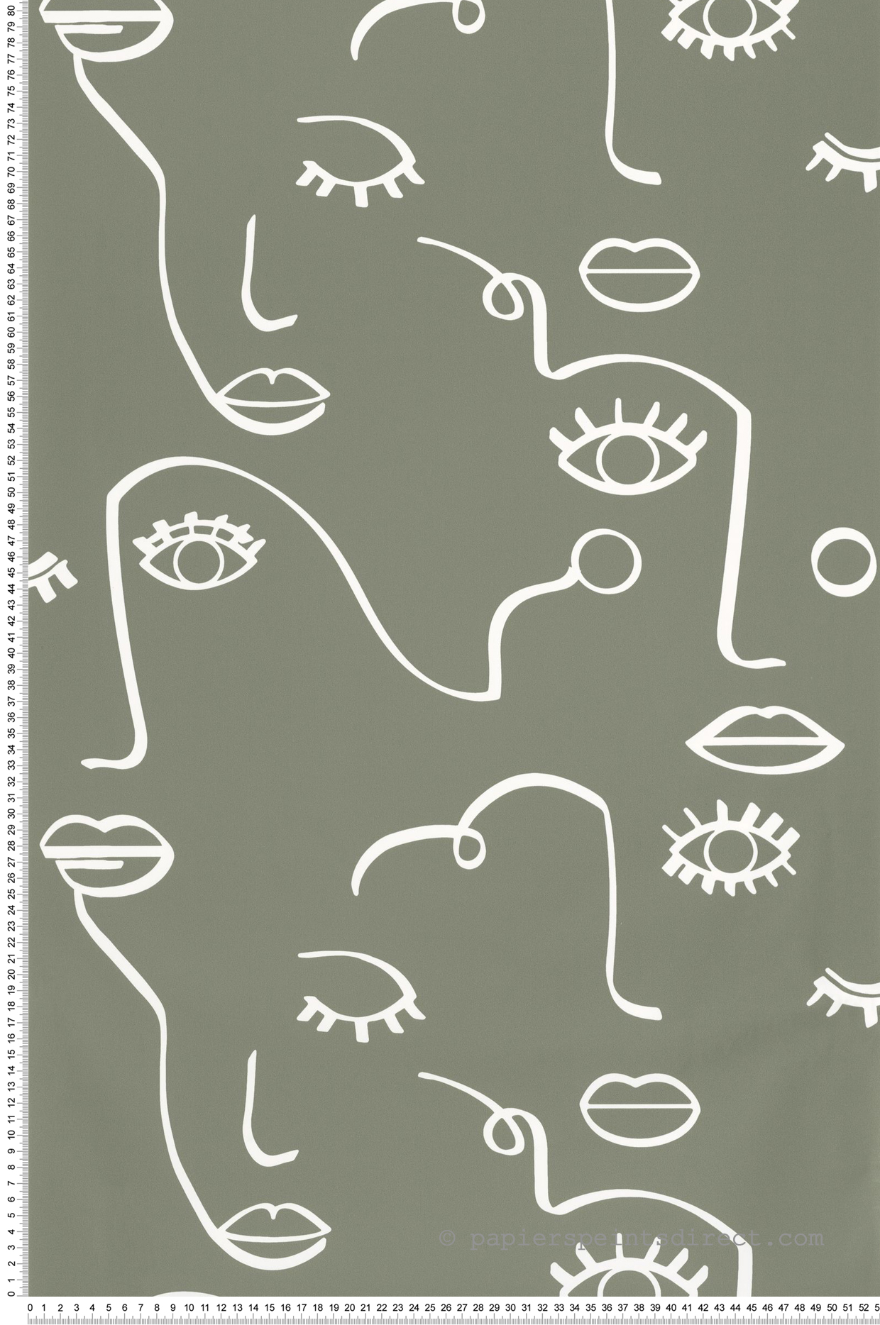 Papier peint Visage Just Smile kaki - Young & Free de Casélio | Réf. YNF103337007