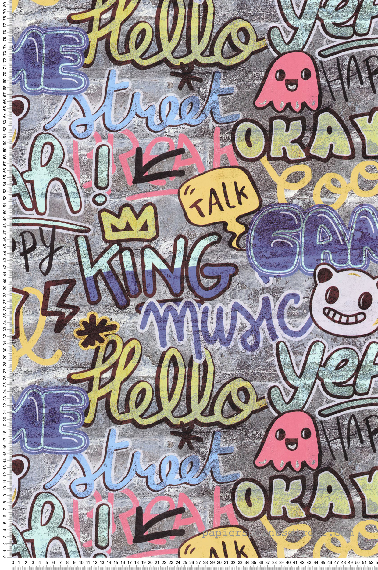 Papier peint Graffiti Make It Fun multicouleurs - Young & Free de Casélio | Réf. YNF103304565