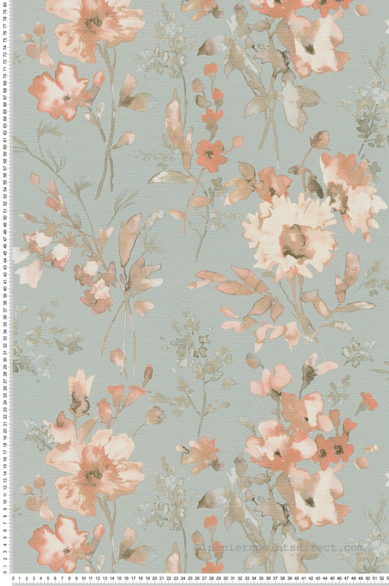 Papier peint Fleur Pétale Poetry bleu céleste - Cosmoliving d'A.S. Création | Réf. AS-790616