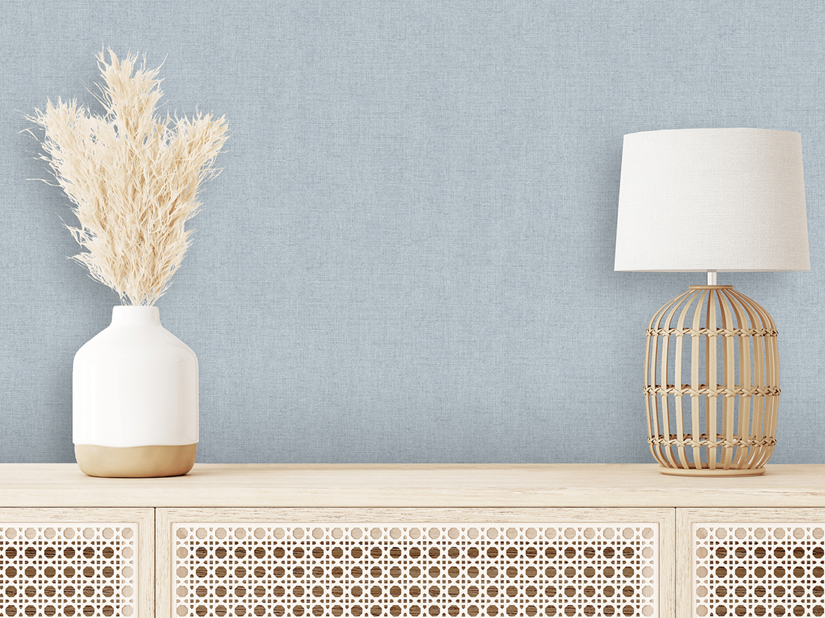 Papier Peint Uni Effet Tweed bleu ciel - Botanique d'Ugépa | Réf. UGP-M55124