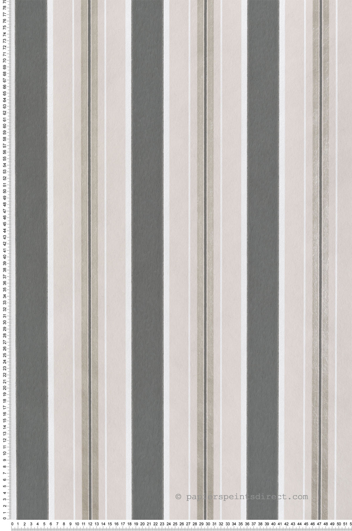 Papier peint Rayure Vintage Peruzzi anthracite argenté - Alberti d'Osborne & Little | Réf. OSB-W7982-08