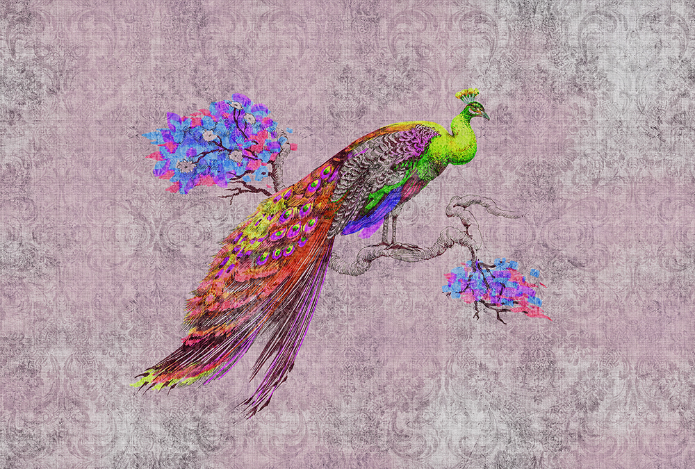 Papier peint panoramique Paon Baroque Peacock 2 - Référence DD114312 - Intissé 200g/m2 - Standard 400 x 270
