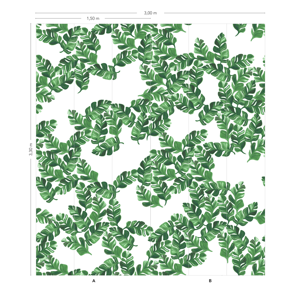 Papier peint panoramique Pacifico Vert A+B - 1/2/3/4/5/6 - Isidore Leroy