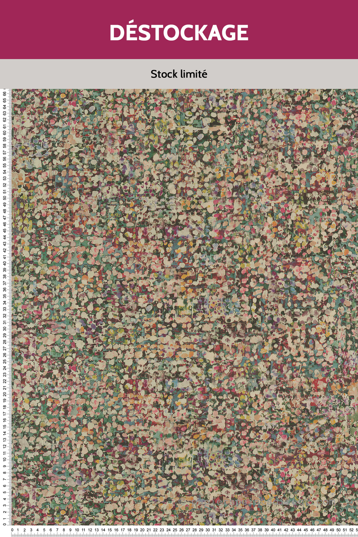 Papier peint Destockage - Fleurette Aquarelle prune vert - Picto de Lutèce