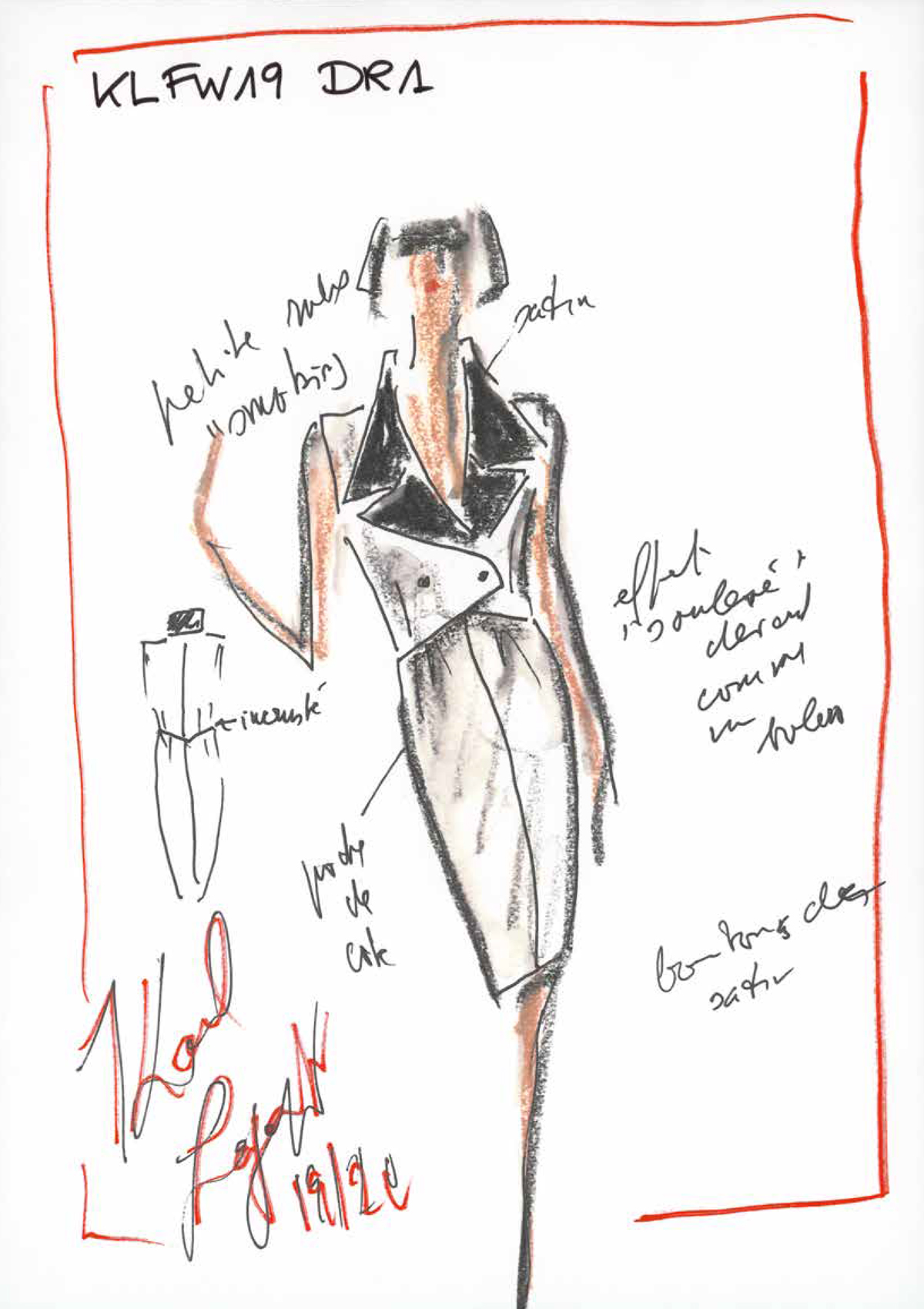 Papier peint panoramique Croquis Mode blanc - Karl Lagerfeld de Montecolino | Réf. MC-DD120247